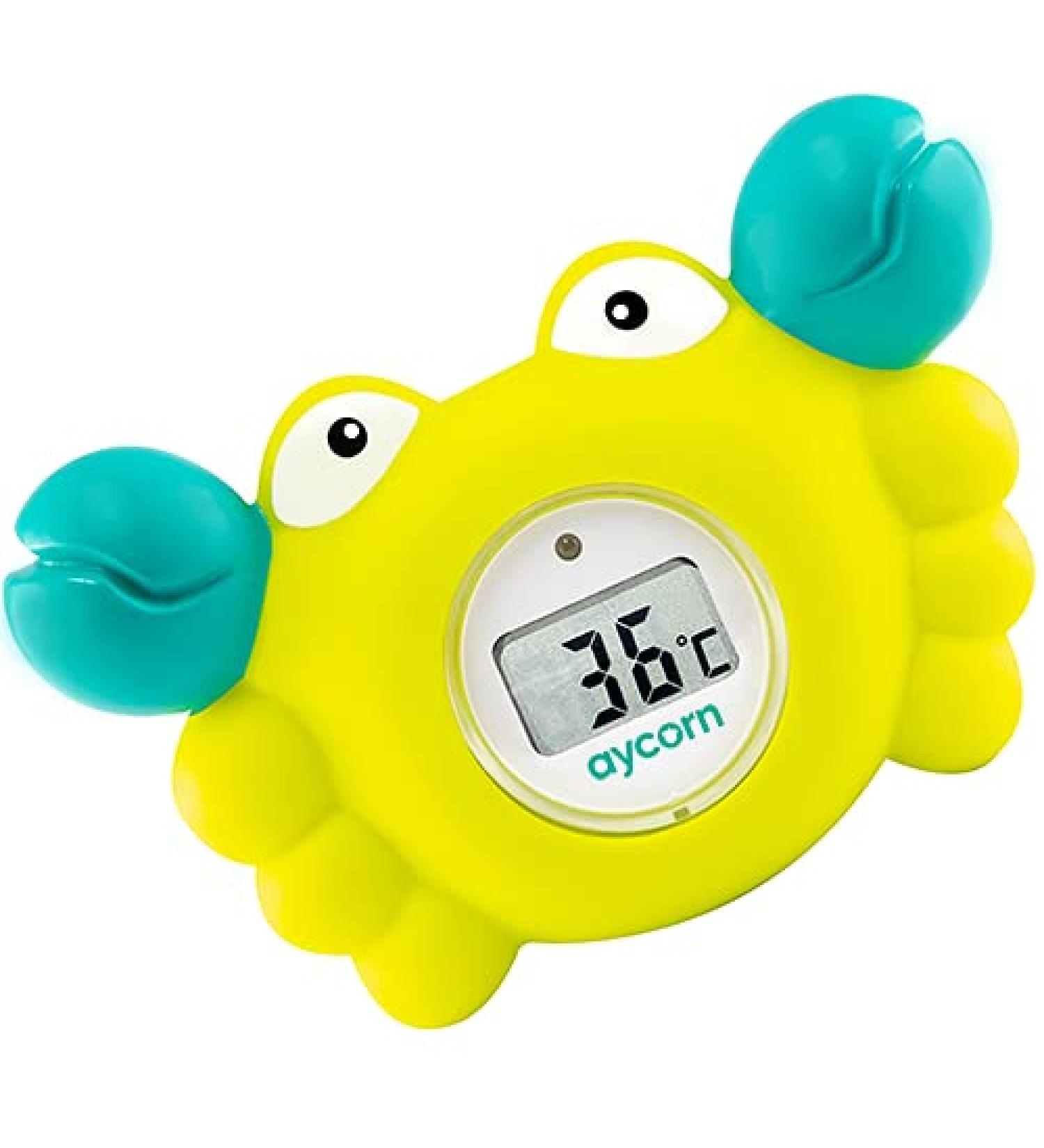 Aycorn Digital Baby Bath Thermometer - LED Fahrenheit Water & Room Temperature Monitor with Safety Warning - Infant Floating Bath Toy - Buy Online on GoSupps.com