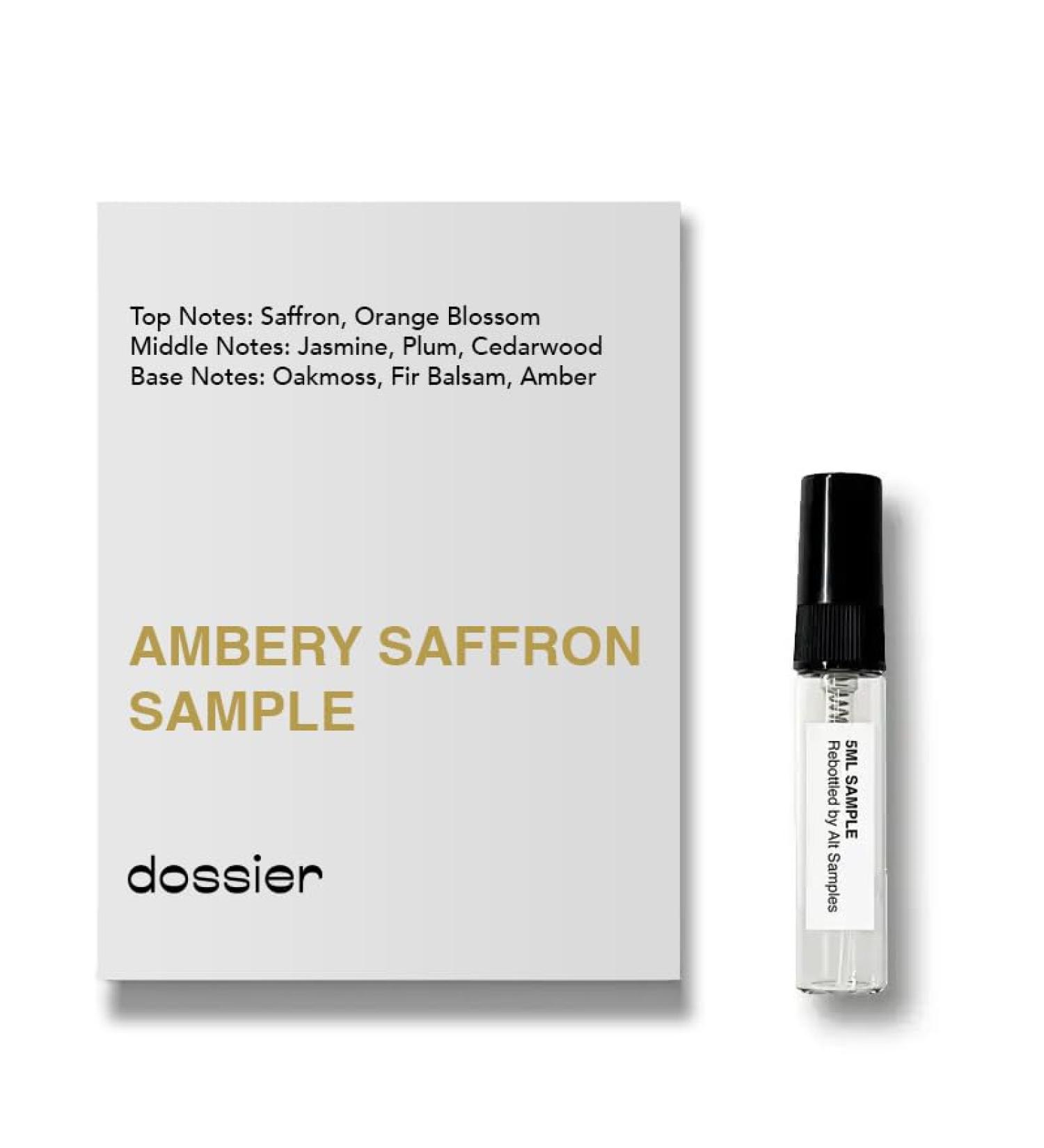J FARELL Dossier Ambery Saffron Perfume for Women & Men Sample Size 5mL by Dossier Perfume Cologne - 5mL