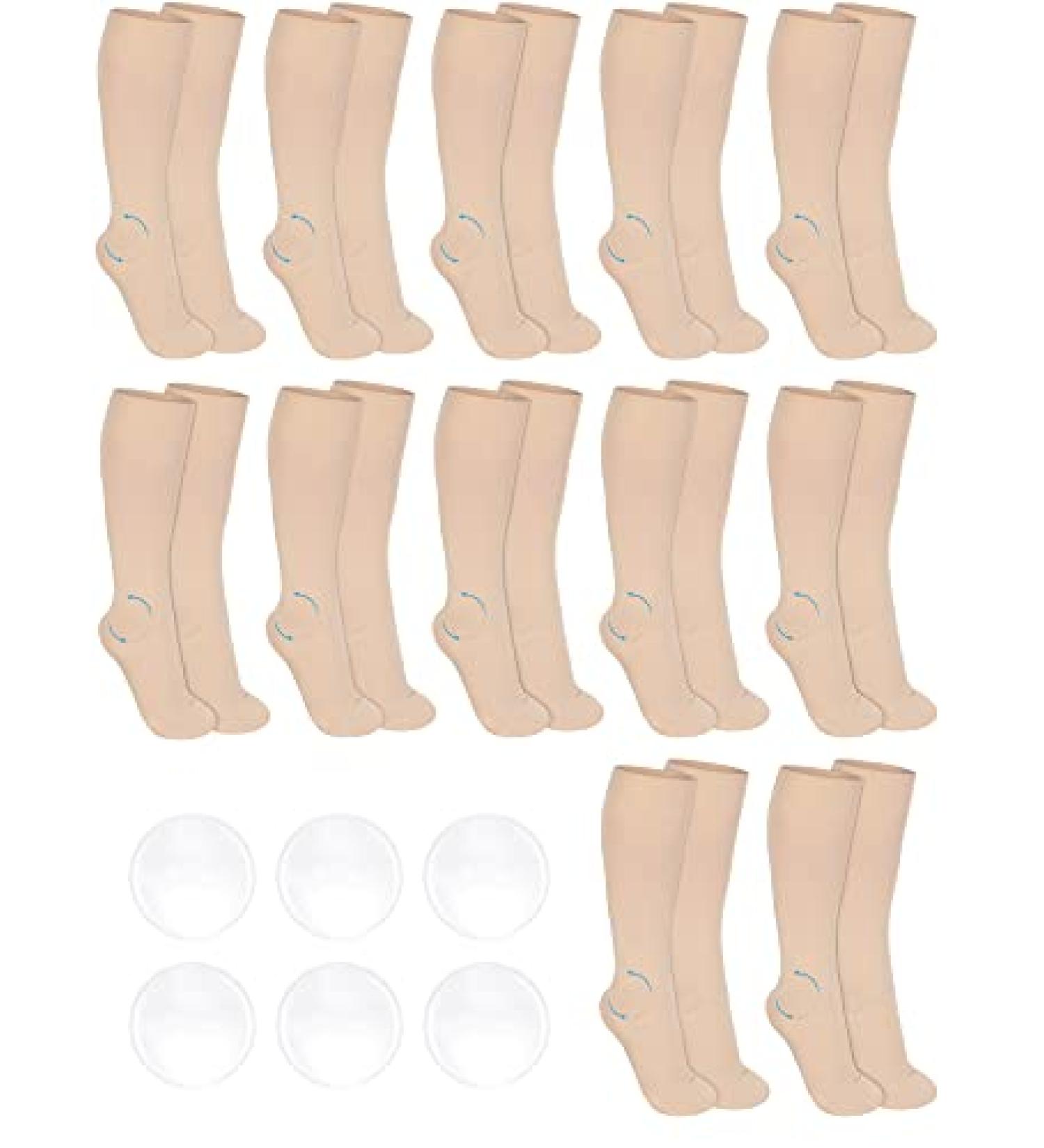 12 Pairs Figure Skating Socks for Girls with Ankle Gel Discs - High Tights for Ice Skating Dance | Ankle Bone Protection for Women and Girls - Buy Online on GoSupps.com