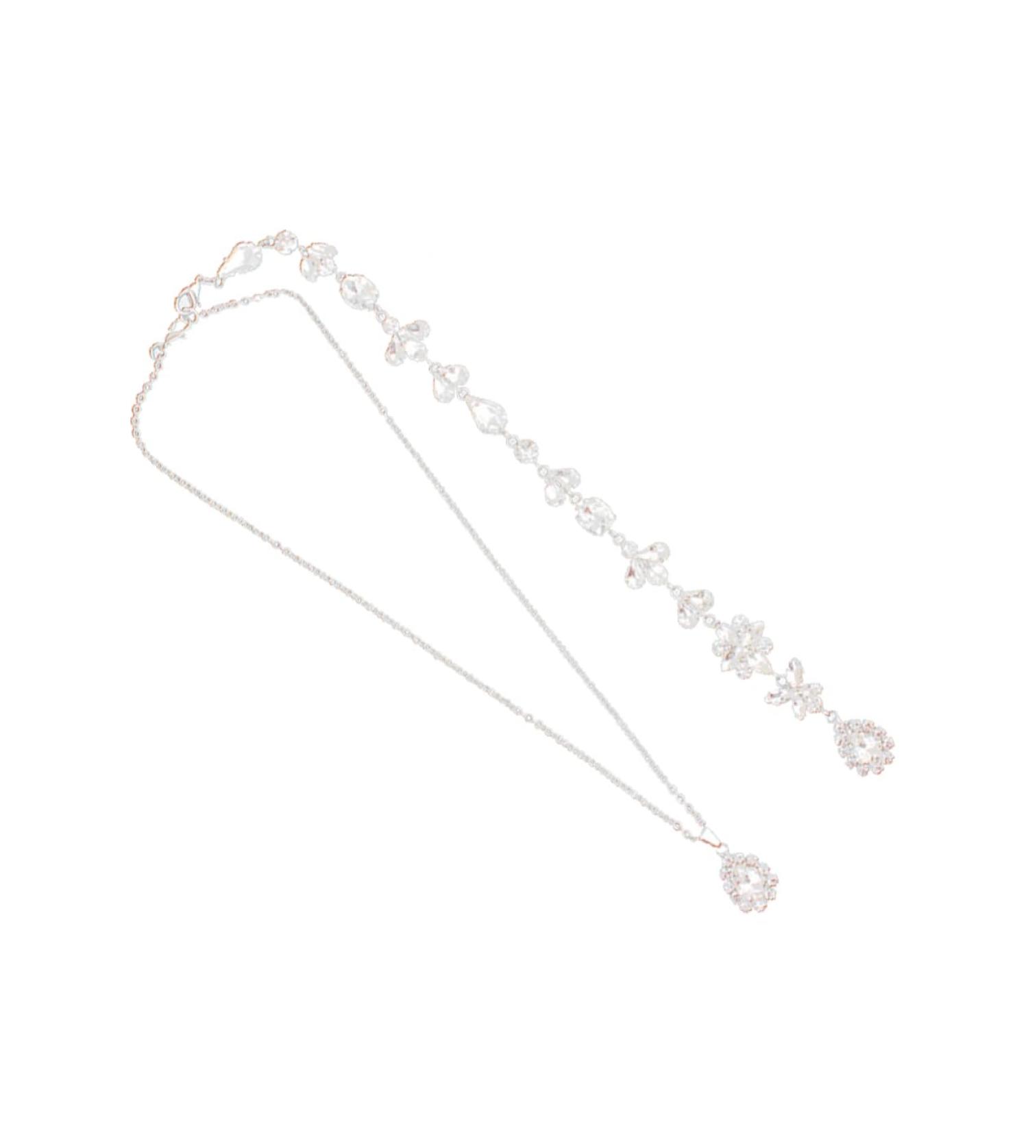 OATIPHO Zirconia Necklace Crystal Necklace Pearls Necklace Crystal Back Necklace Wedding Necklace Pendant Prom Miss Birthstone - Buy Online on GoSupps.com
