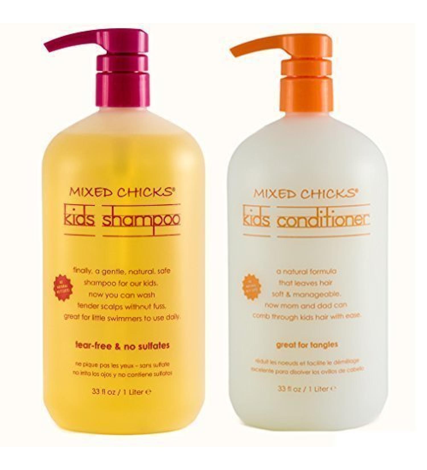 Mixed Chicks Mixed Chicks Kids Cleanse & Conditionner (Plus Size Shampoo & Conditioner) Duo Pack 1 Litre