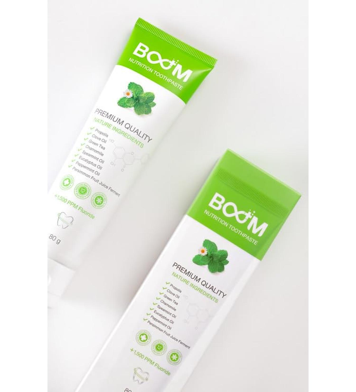 Boom Nutrition Toothpaste | Premium Quality Natural Ingredients | 80g - Best Eco-Friendly Oral Care - Buy Online on GoSupps.com
