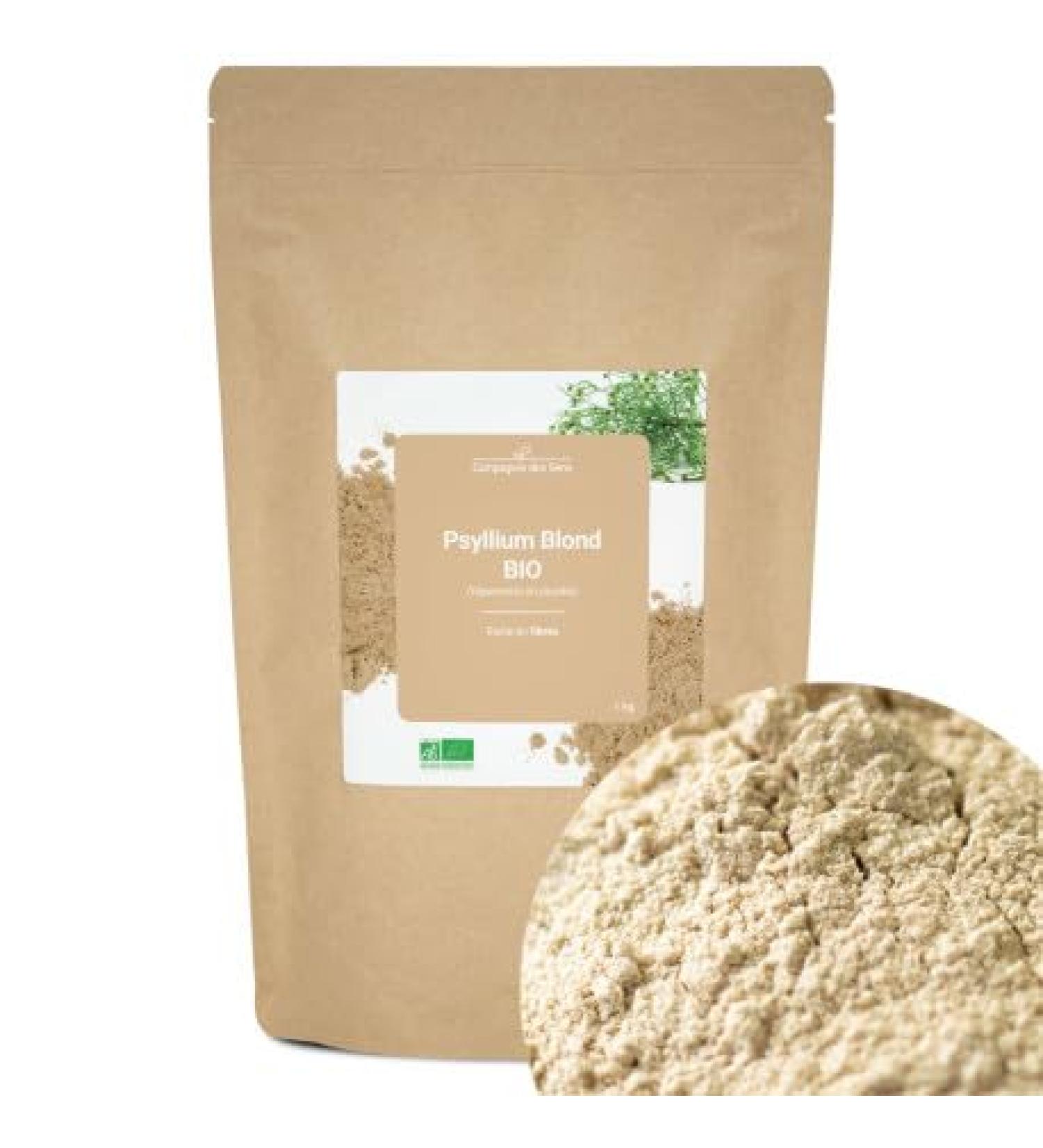 Psyllium blond BIO (t guments en poudre) - riche en fibres - 1kg - Buy Online on GoSupps.com