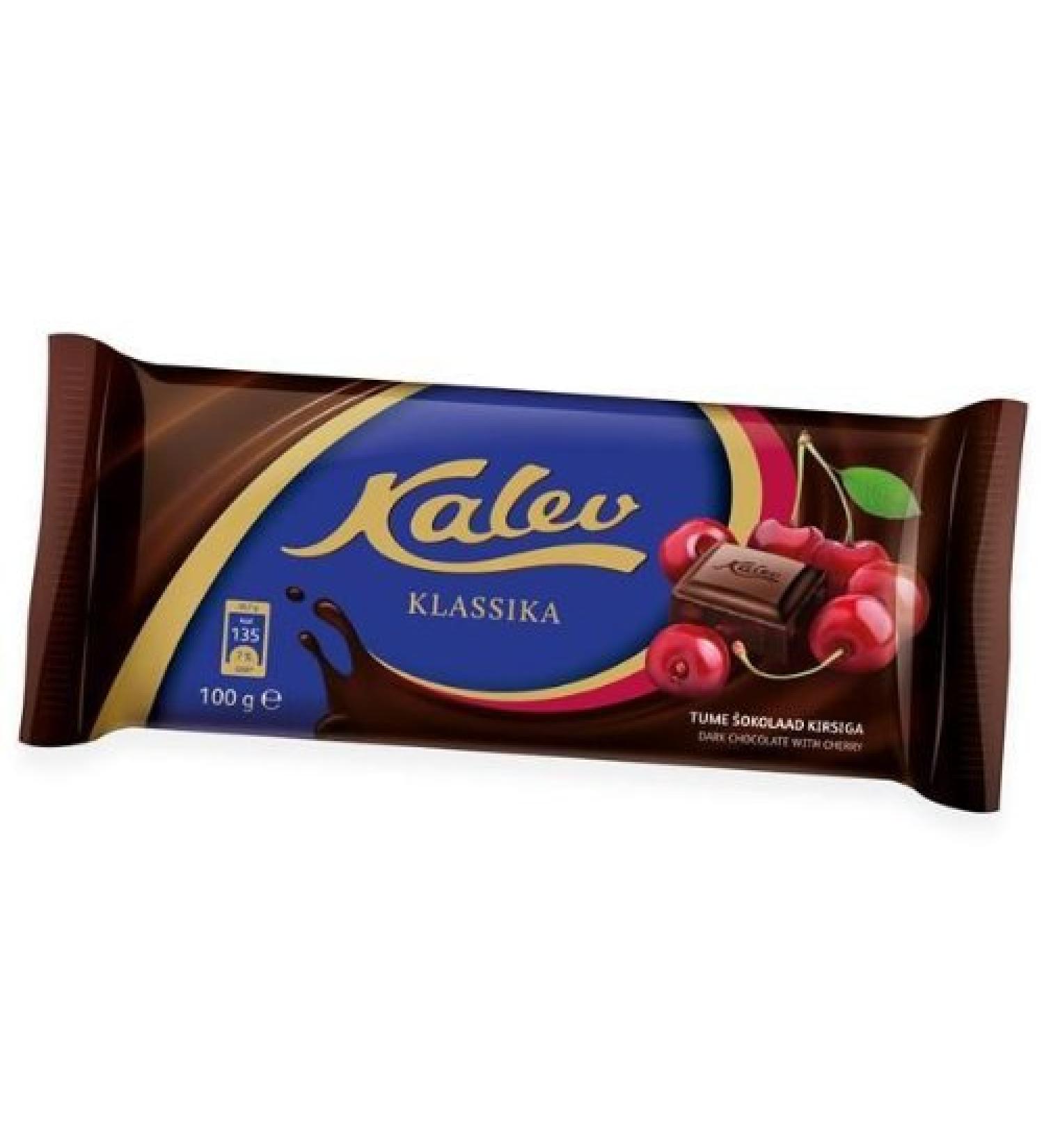 Kalev Kalev Pack of 9 Black Chocolates with Cherry 100g