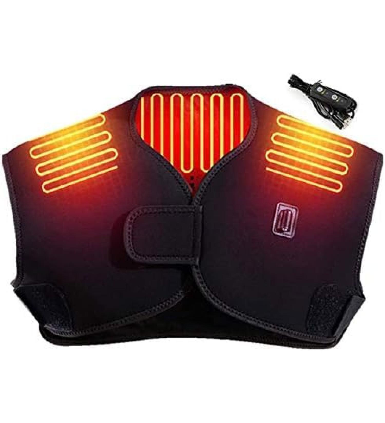 Electric Shoulder Heating Pillows for Men & Women - USB Heated Scarf with 3 Levels | Relieve Neck Pain & Stiffness | Safe & Washable - Buy Online on GoSupps.com