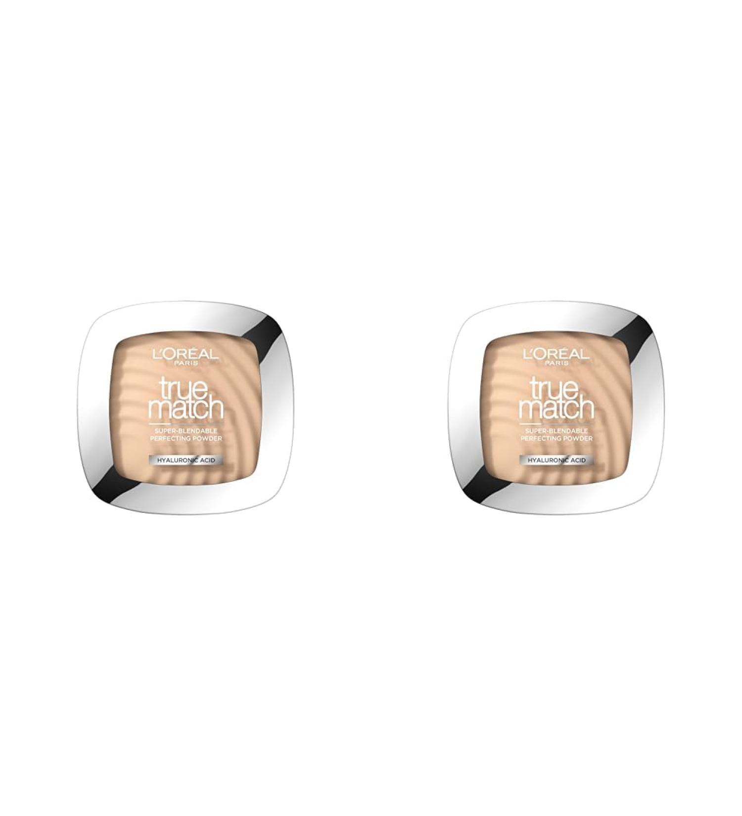 L'Or al Paris Powder Foundation Super-Blendable With Hyaluronic Acid Light Texture for a Flawless Finish True Match Perfecting Powder C1 (Pack of 2) 1C - Rose Ivory 9 g (Pack of 2) - Buy Online on GoSupps.com