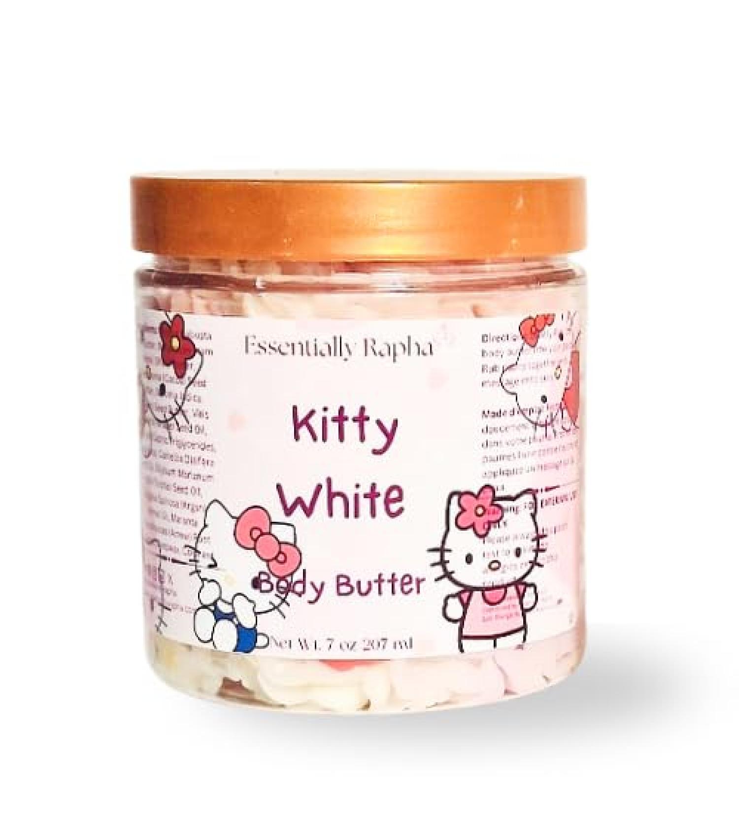 Essentially Rapha Kitty White Body Butter - Nourishing butter with Sal Shea and Cocoa - Whipped - Multi Oil Grapeseed Camellia Milk Thistle Seed Oil Long lasting Hydration and Fragrance 7 oz - Buy Online on GoSupps.com