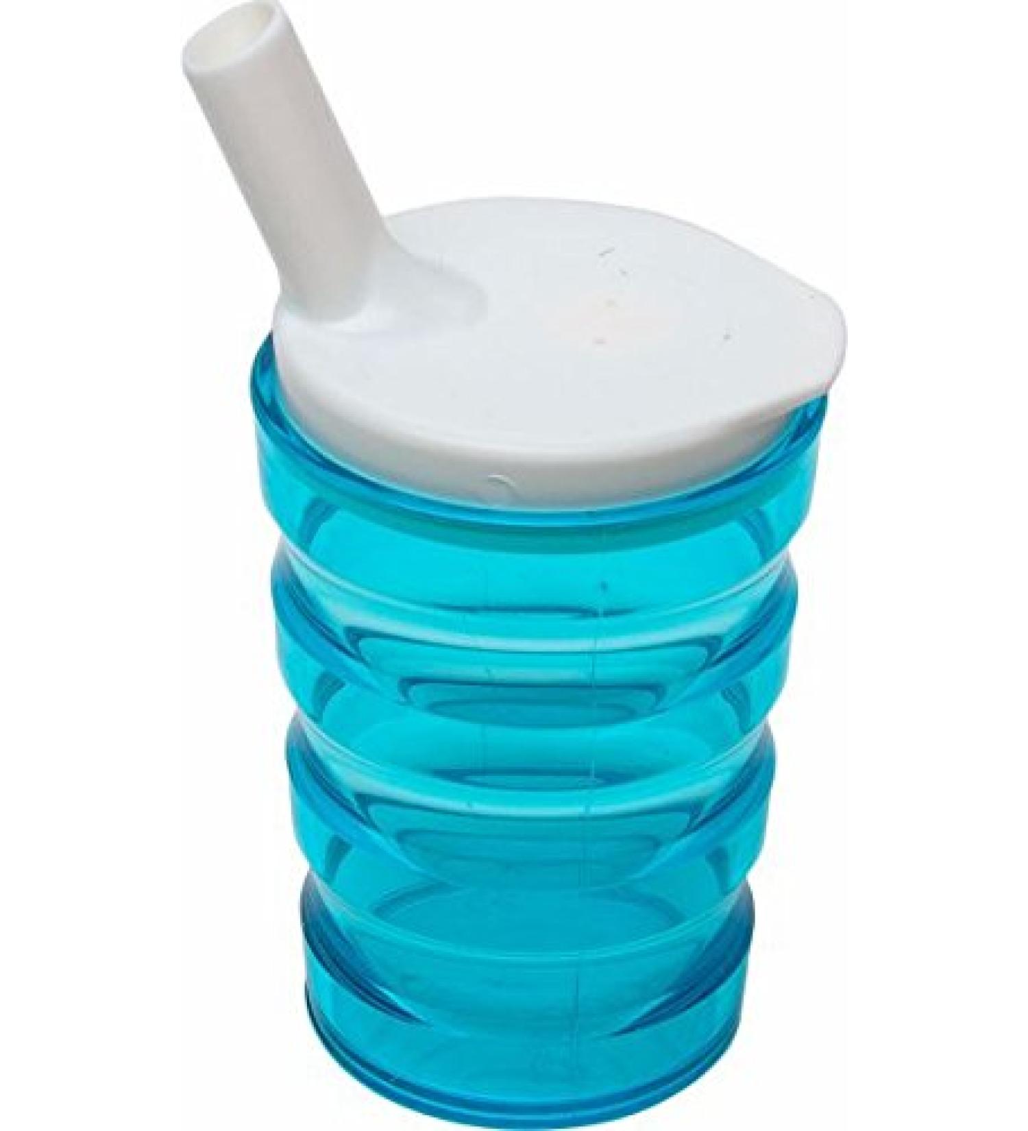 Pflegehome24 drinking cup - leak-proof - 1 piece (transparent-blue)