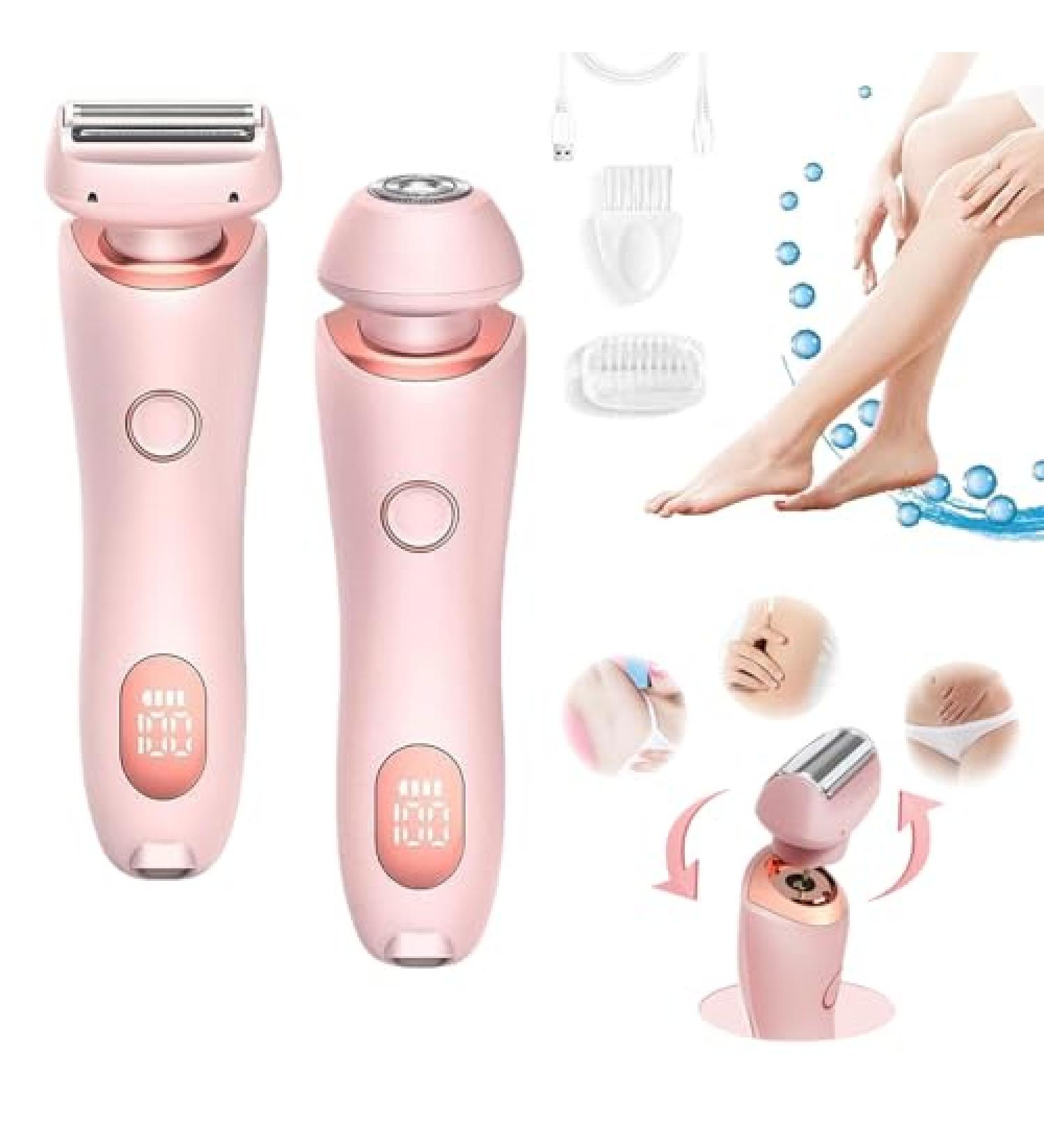 Professional Silk Glide Pro Shaver Electric Shaver for Women Portable Rechargeable Legs Trimmer 2 in 1 Electric Shaver Razors for Women Private Area (Pink) - Buy Online on GoSupps.com