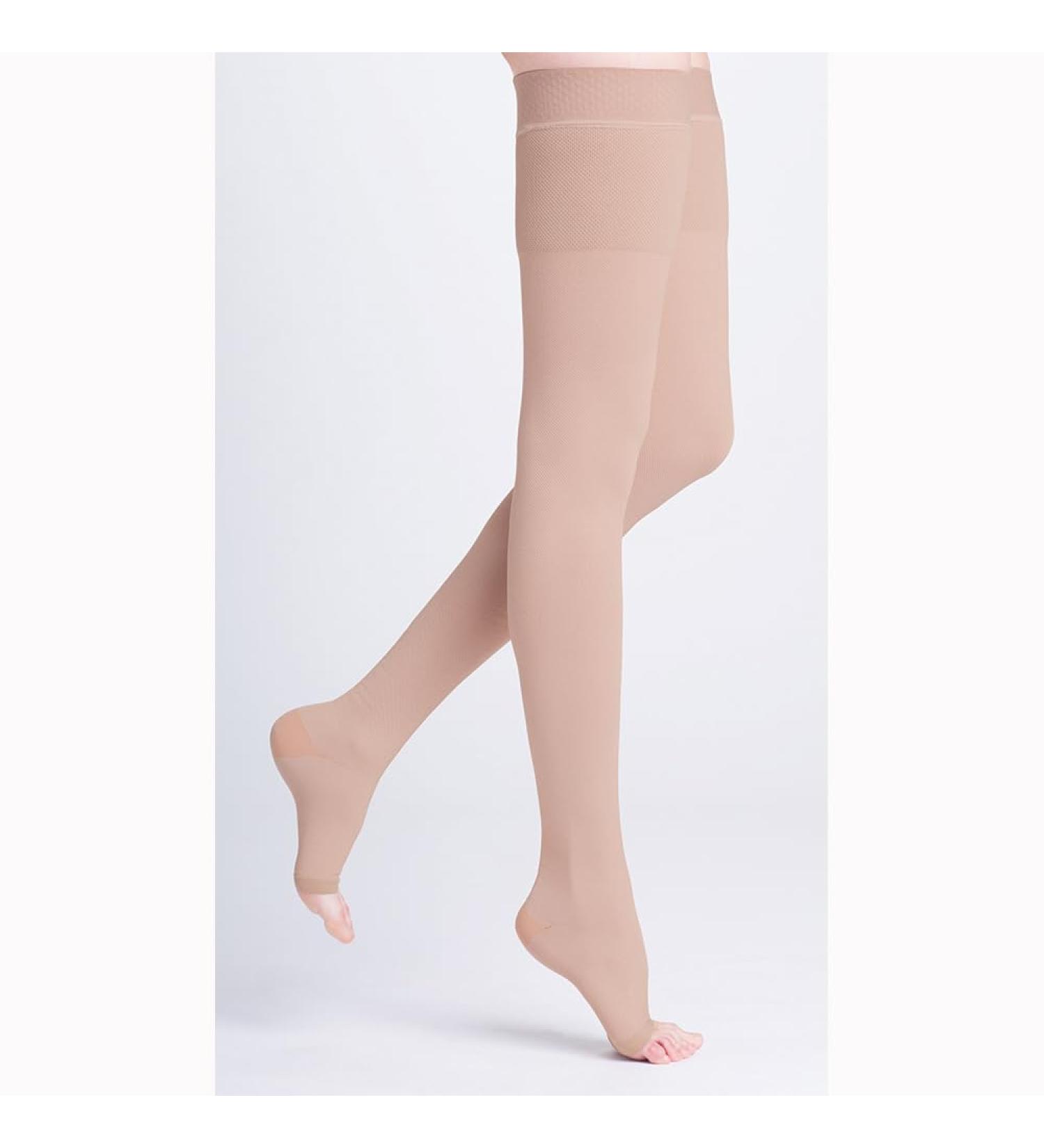 Sigvaris 500 Natural Rubber 40-50 mmHg Open Toe Unisex Thigh High with Waist Attachment - 504W L3