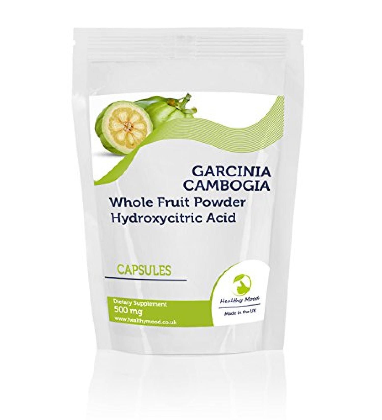 Garcinia Cambogia Whole Fruit Powder 500mg 60 Capsules Health Food Supplements Nutrition Hydroxycitric Acid HCA Malabar Tamarind HEALTHY MOOD - Buy Online on GoSupps.com