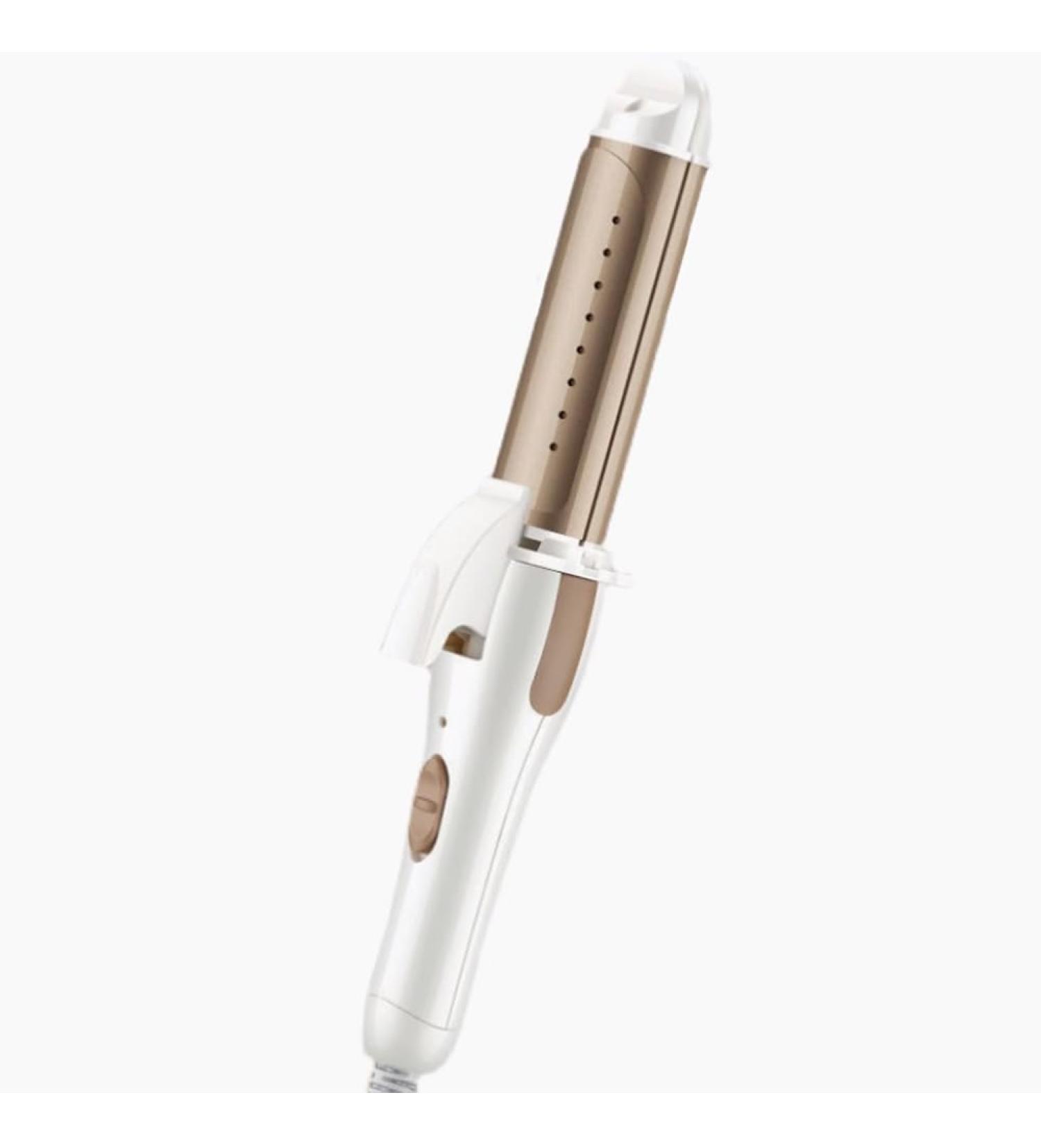 Travel Hair Curling Iron & Straightener 2 in 1 - Argan Oil Infused Mini Ceramic Iron for Long & Short Hair (Champagne) - International Shipping Available - Buy Online on GoSupps.com