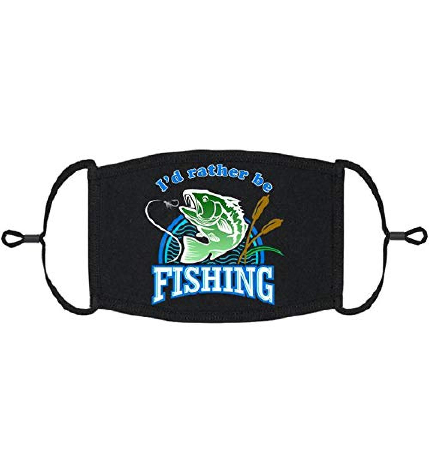 Daisy Corsets I'd Rather Be Fishing Fabric Face Mask Black Adult