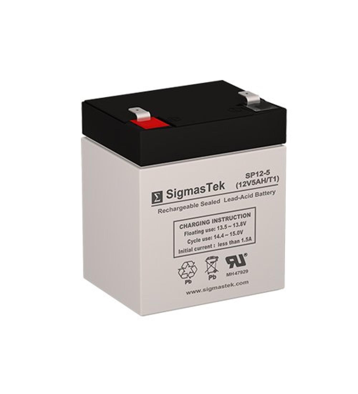 Sealed Lead Acid 12 Volt 4 Amp Replacement Battery - 12 Volt 5 AH F1 Terminal by SigmasTek