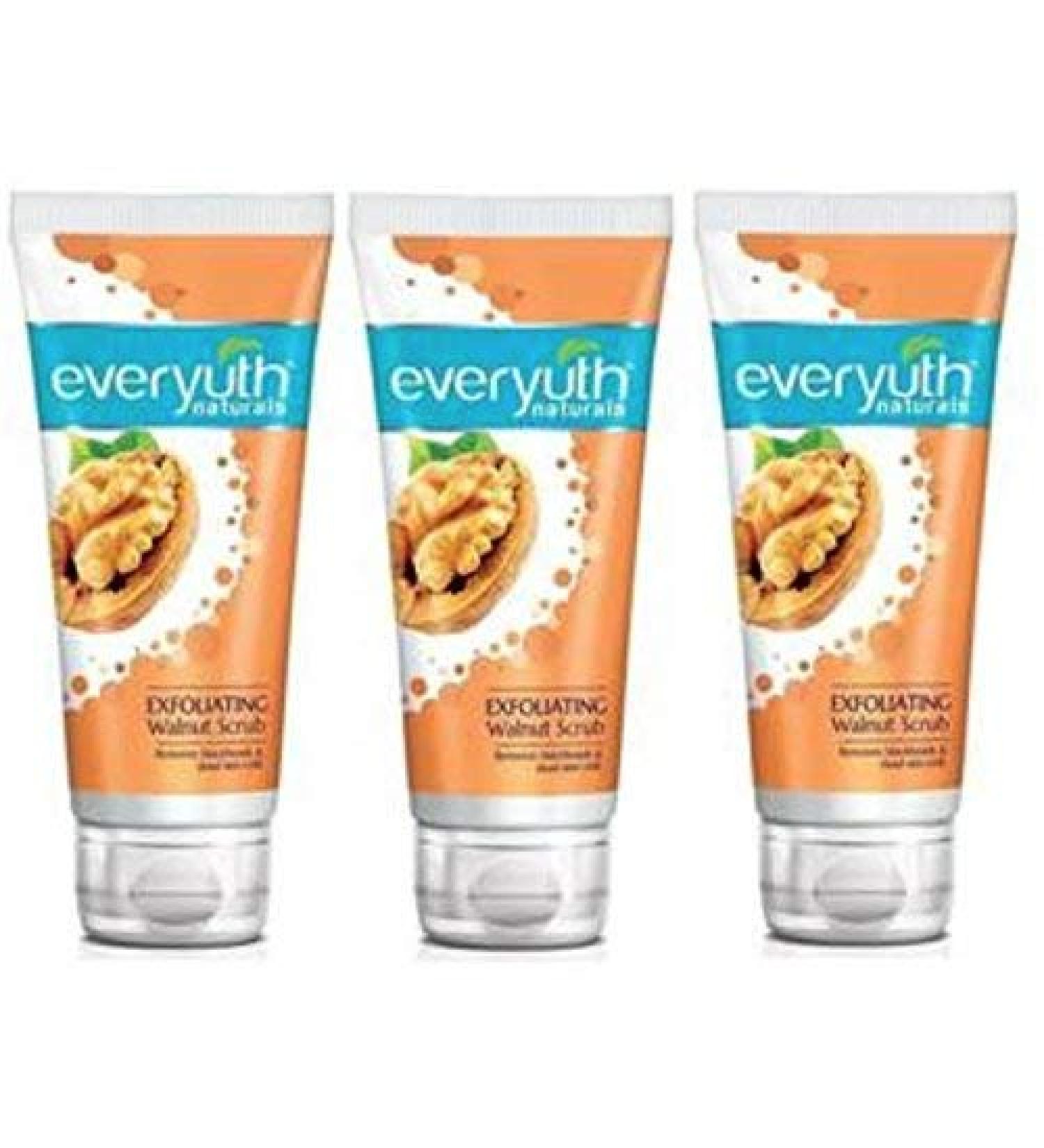 Everyuth Naturals Exfoliating Walnut Scrub 100g Pack of 3 - Buy Online on GoSupps.com