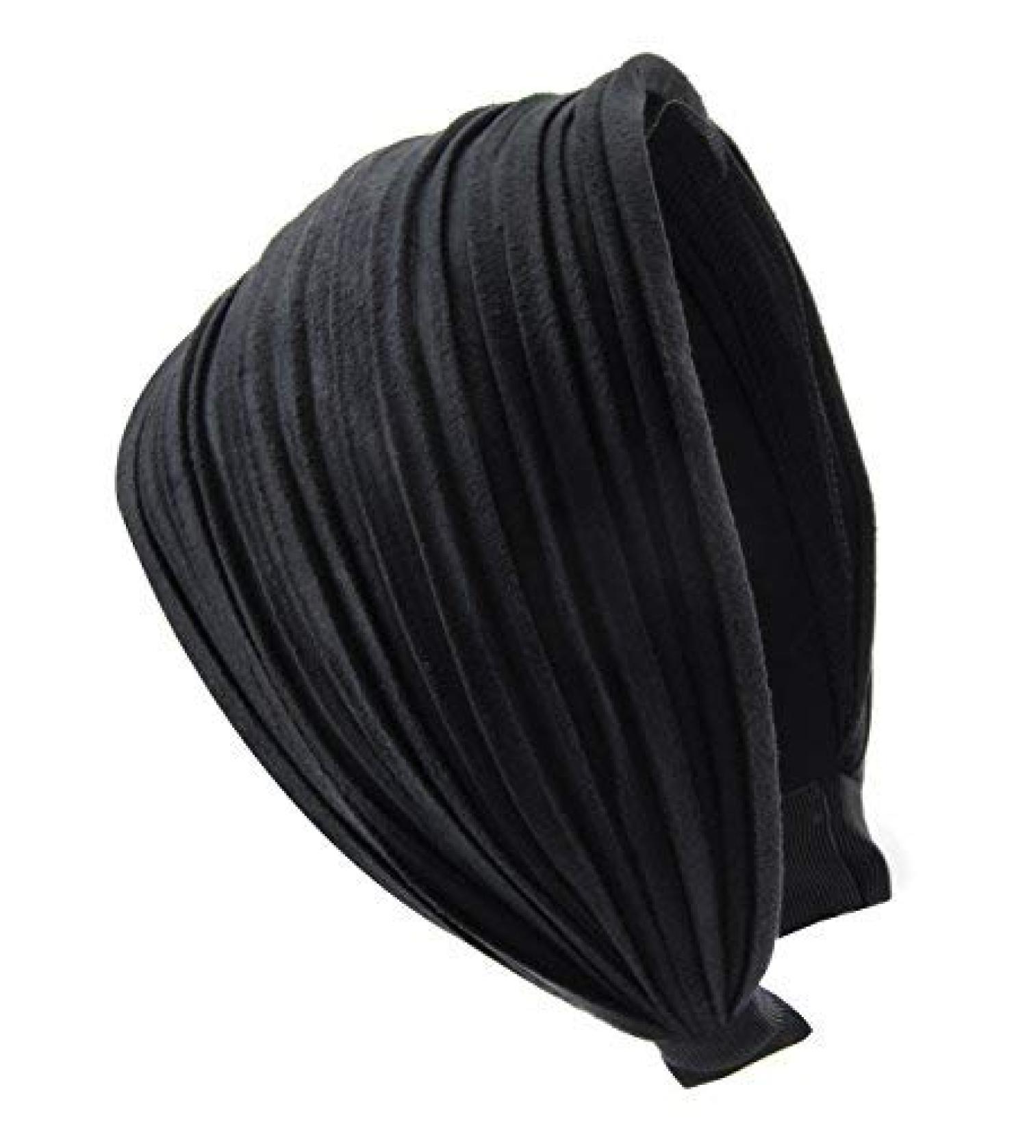 axy HR32 headband series 32 hair band with light flannel (leather look) (black)