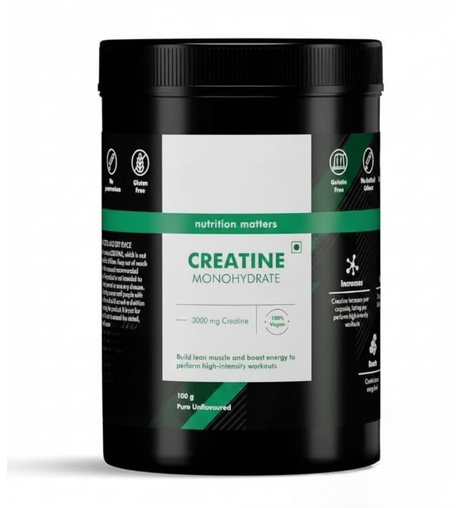 Creatine Monohydrate Performance Booster|Provides Energy Support for Workout Helps in Muscle Repair&Recovery Improveslean Muscle Mass|100% Vegan|Pack of 33 Servings|100 Grams Powder - Buy Online on GoSupps.com