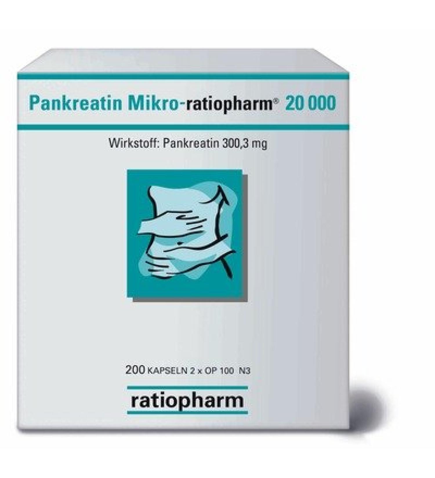 PANCREATIN Micro ratiop.20 000 gastric hard capsules 200 pcs