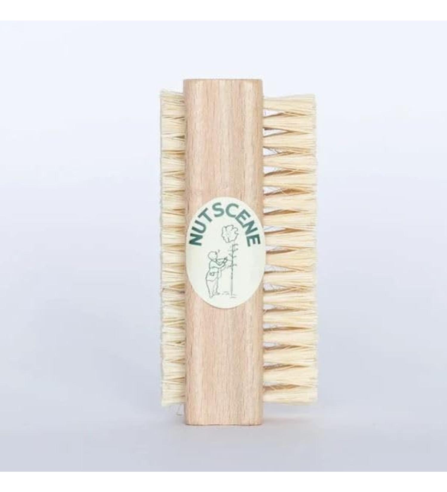NUTSCENE Dual Sided Nail Brush for After Gardening Hand Care Natural Bristles Made In Scotland