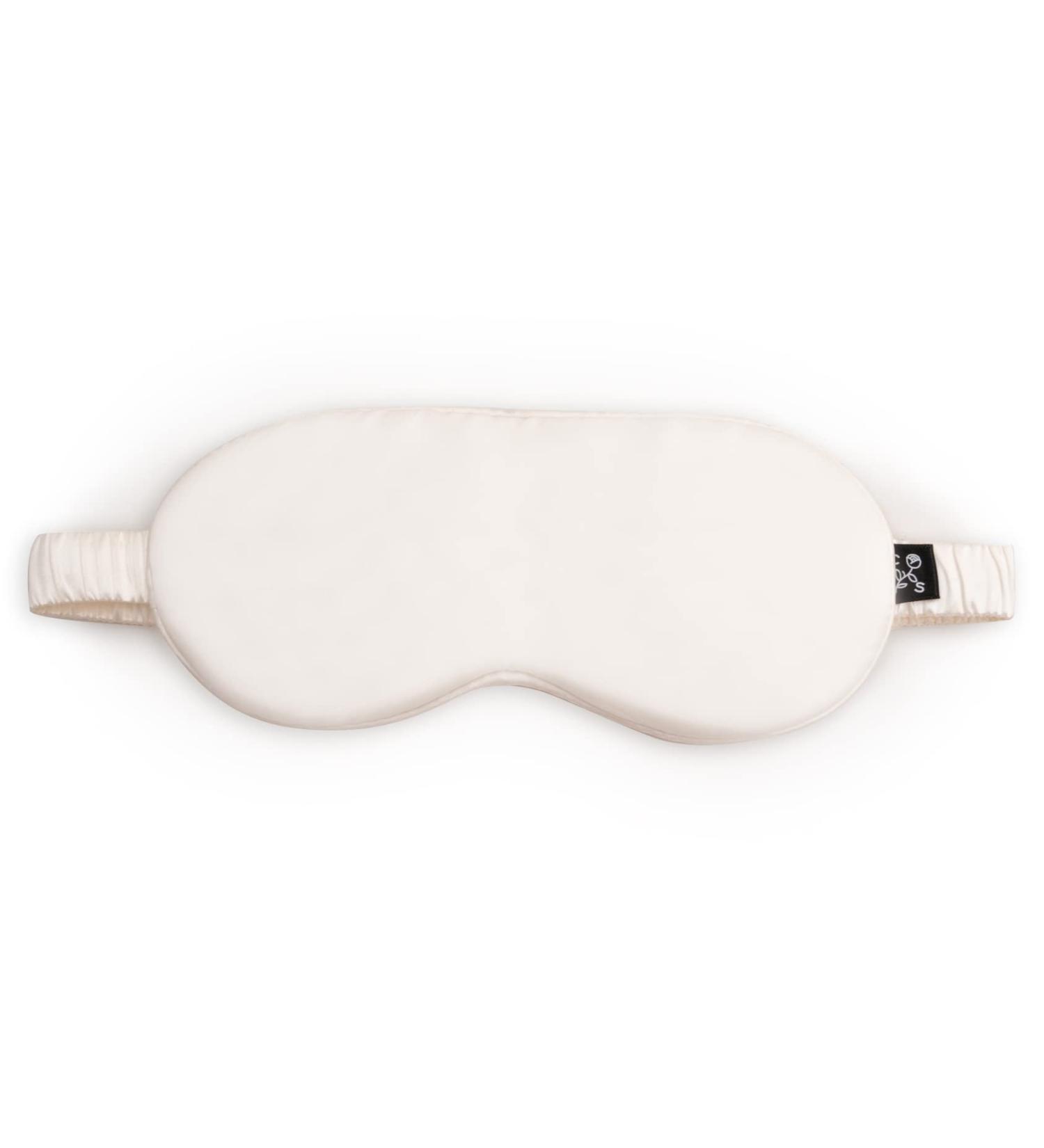 Clementine Silk Organic Sleep Mask - White | 100% GOTS Certified 6A Mulberry Silk - 22 Momme | Elastic Strap & Silk Filler | OSFA - Buy Online on GoSupps.com