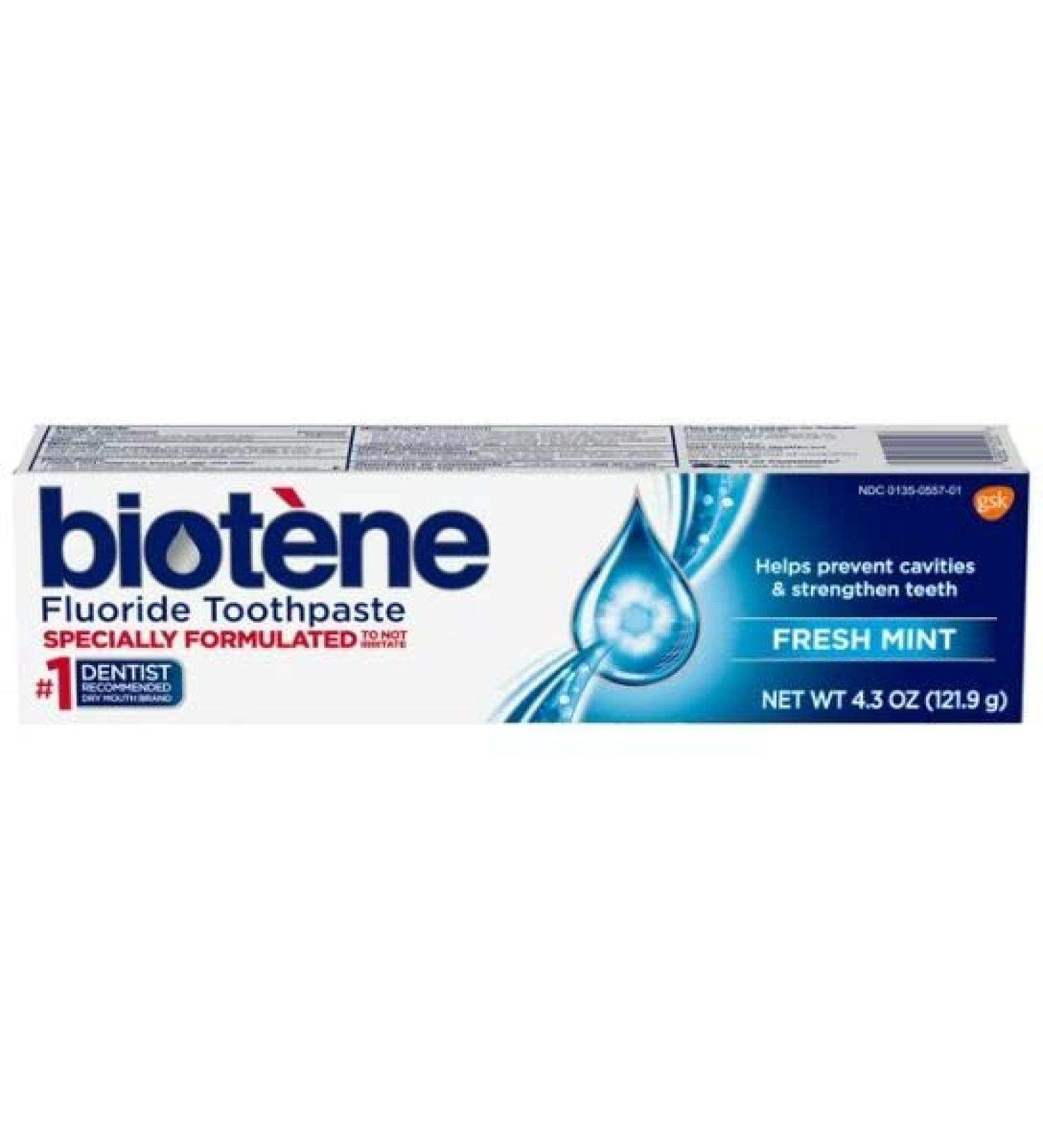 Biotene Fluoride Toothpaste Fresh Mint Original 4.3 oz - Pack of 4 - Buy Online on GoSupps.com