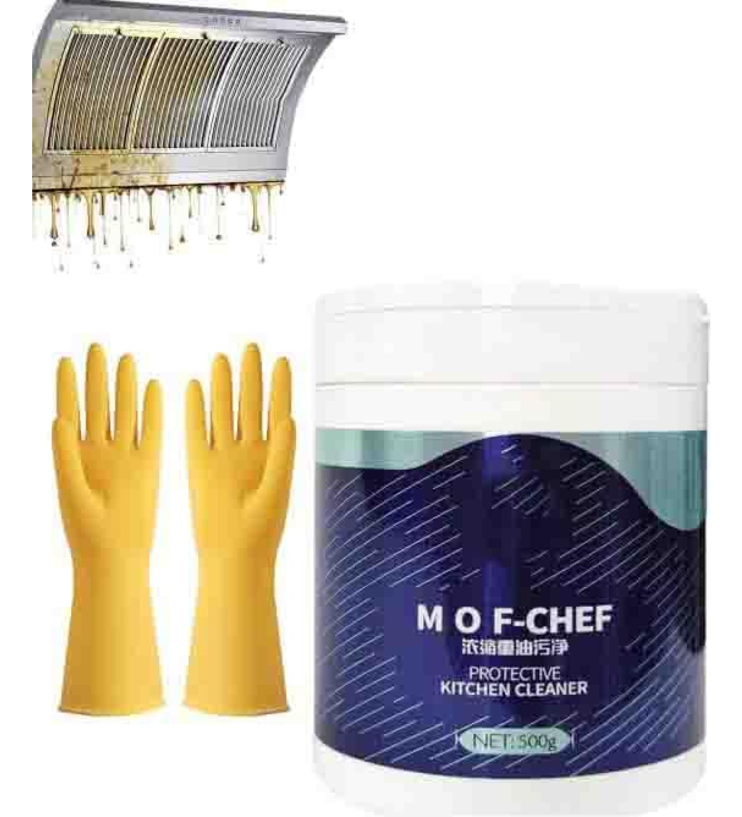 MOF-CHEF Protective Kitchen Cleaner | Tough Stains & Grease Remover (500g + Gloves) - International Shipping Available - Buy Online on GoSupps.com