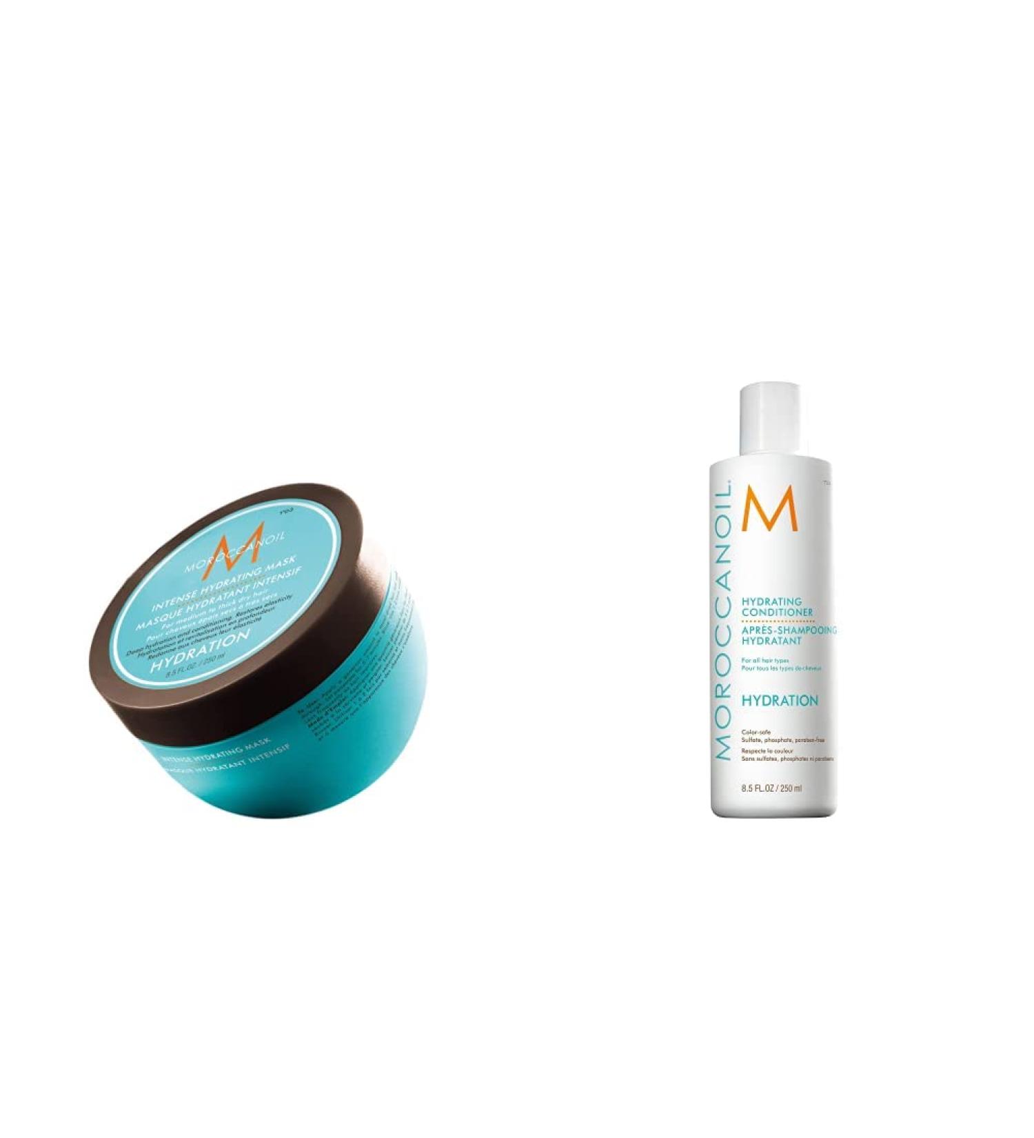 Moroccanoil Intensive Moisture Mask 250ml & Hydrating Conditioner Bundle - Best Hydration for All Hair Types | International Shipping Available - Buy Online on GoSupps.com
