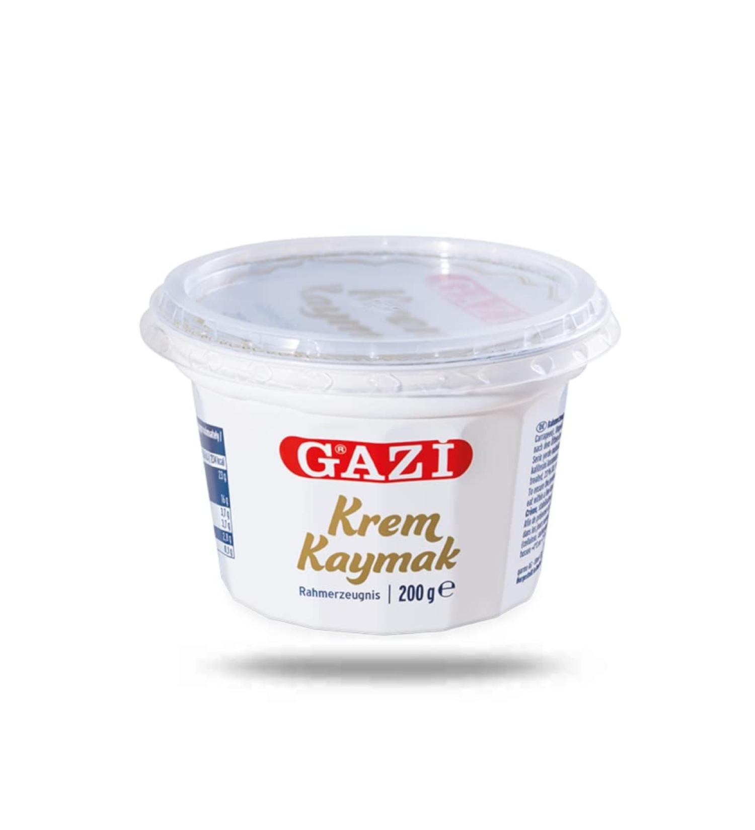 Gazi Krem Kaymak - 24x200g | 23% Fat Cow s Milk Cream | Perfect for Desserts & Spreads | Heat-Treated Vegetarian - Buy Online on GoSupps.com