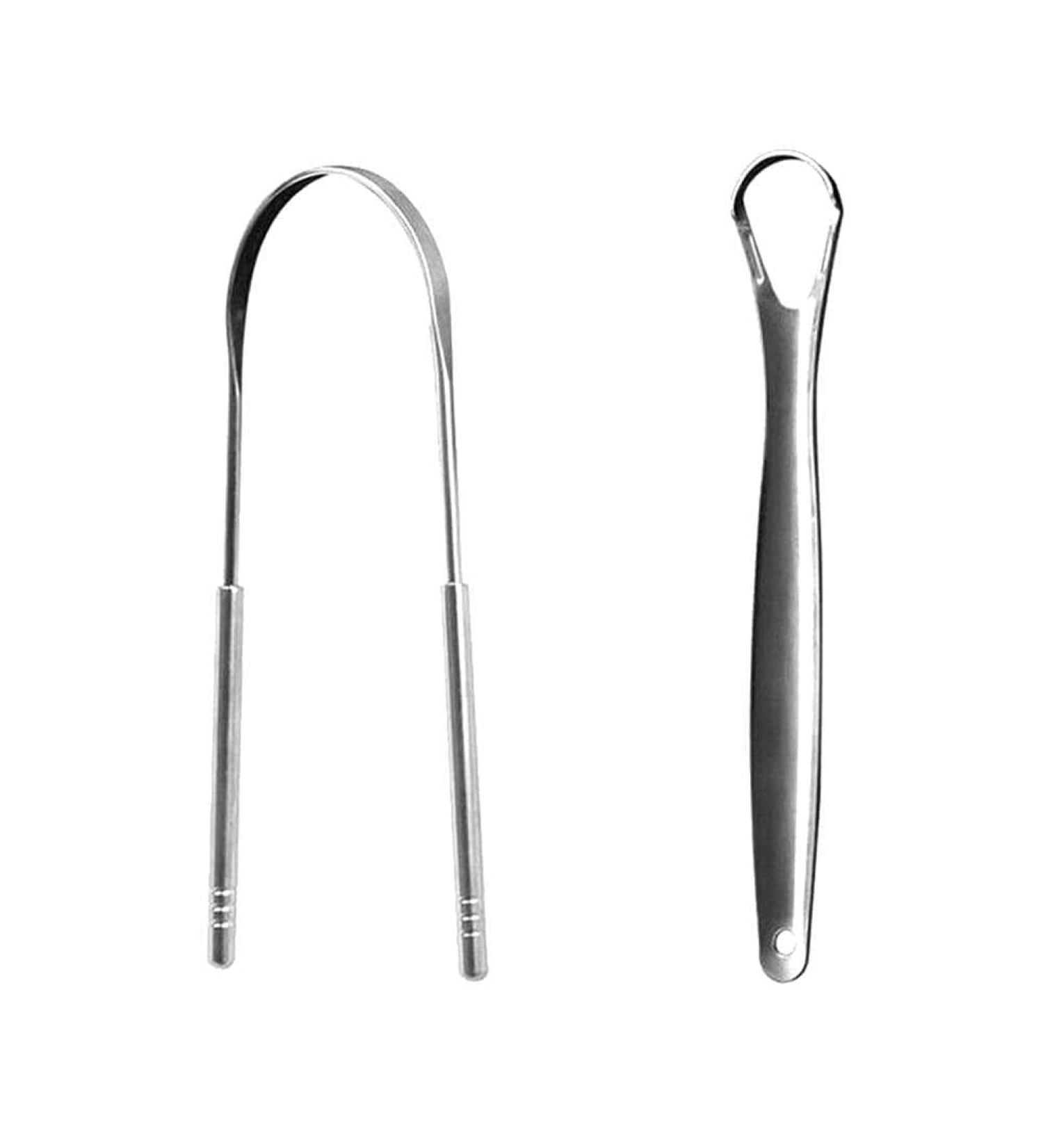 2-Pack Stainless Steel Tongue Scraper - Fresh Breath & Oral Hygiene Tool for Cleaner Tongue - Buy Online on GoSupps.com