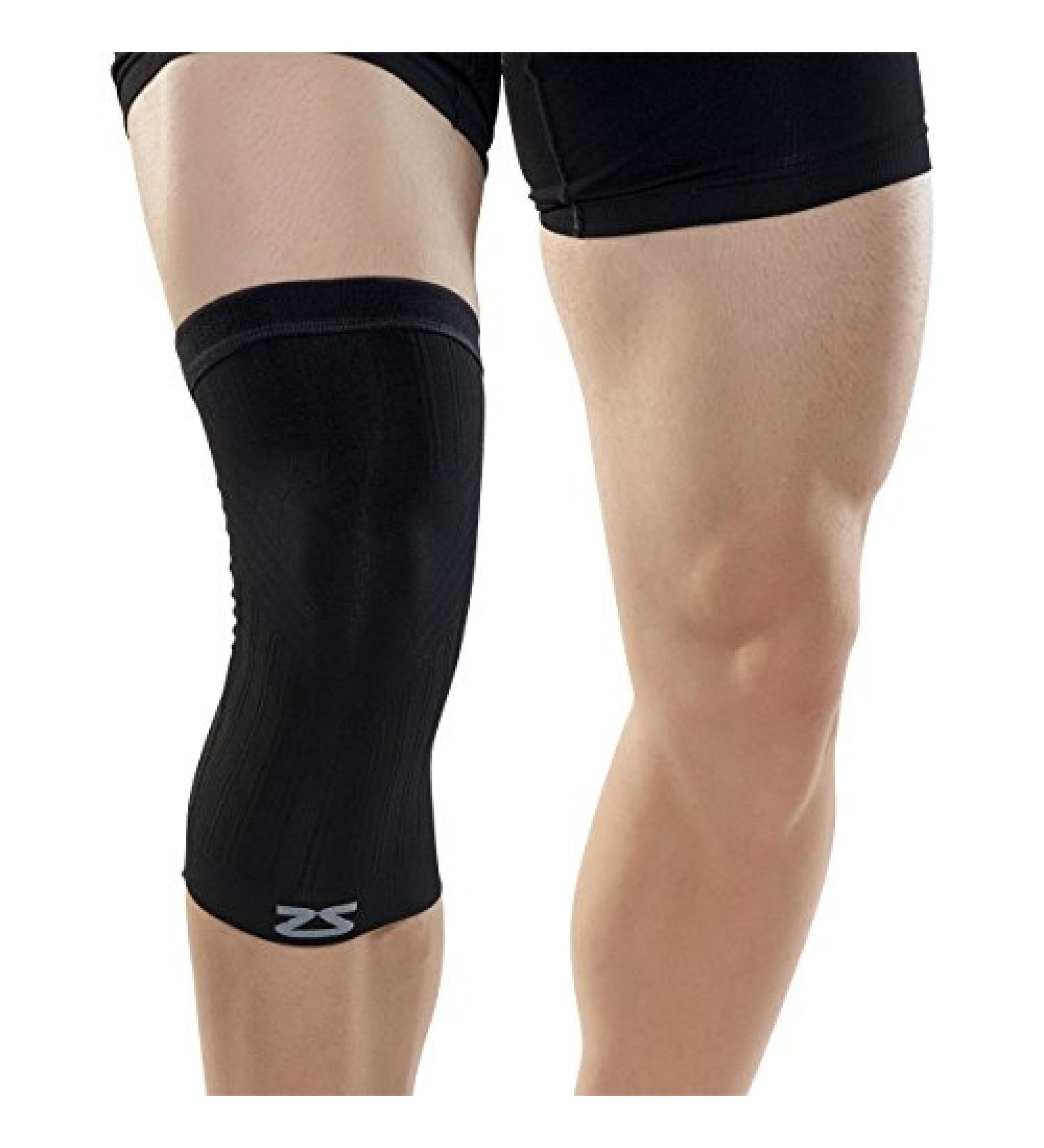 Zensah Compression Knee Sleeve - Relieve Knee Pain, Treat Runners Knee - Medium Midnight Black - Buy Online on GoSupps.com
