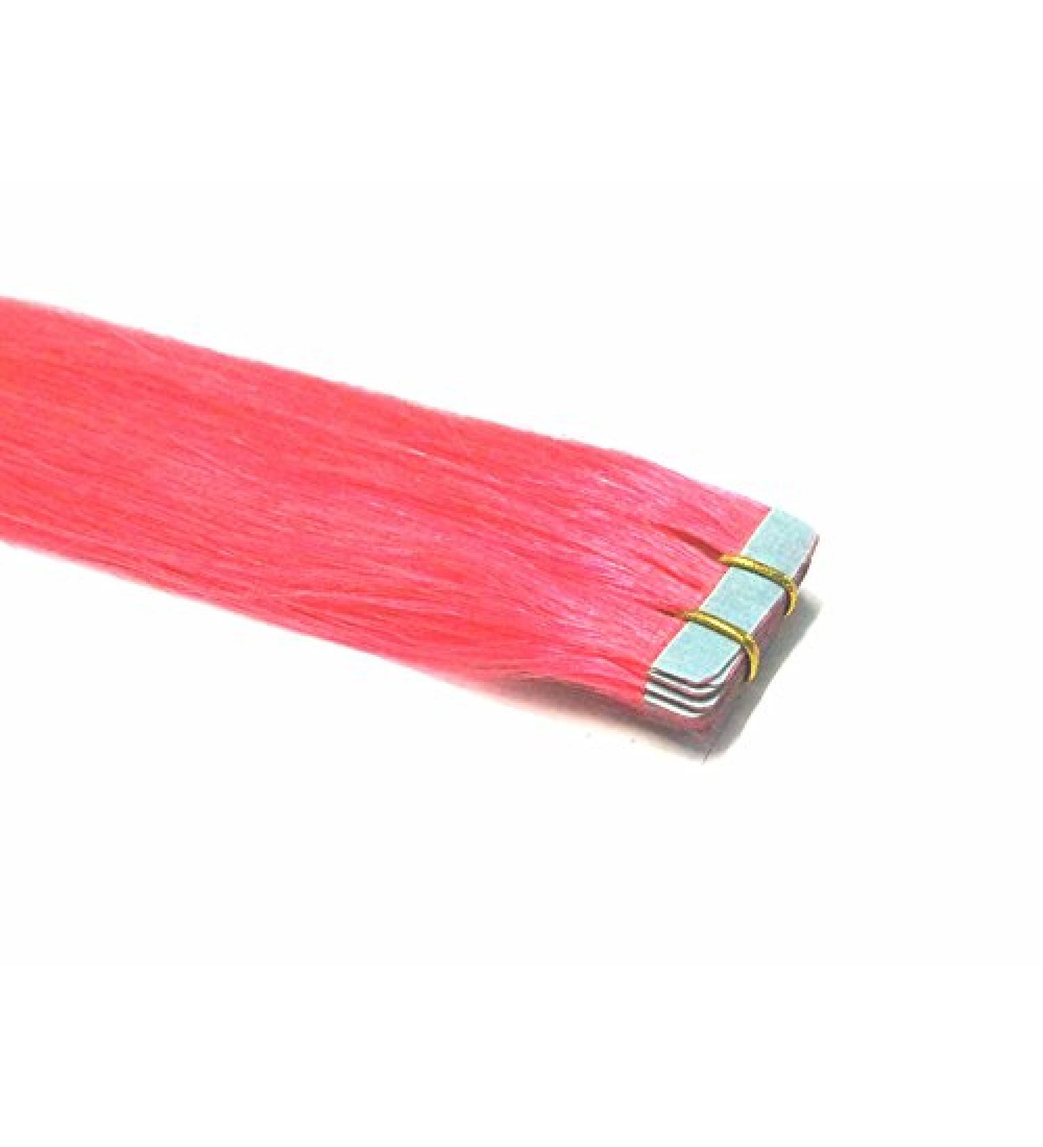 Tape In/On 100% Human Hair Remy Hair Extensions Hair Extension 2.5g / Weft (50cm - 10 Wefts - Pink)
