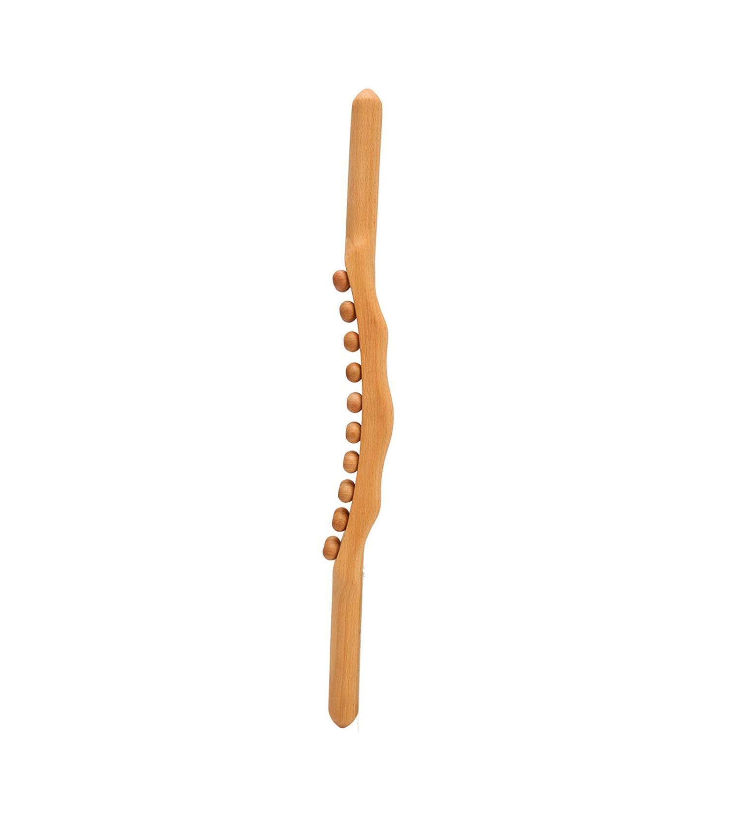 Body Gua Sha Stick - 20 Beads Wooden Massage Bar for Muscle Relaxation Lifting & Puffiness Reduction - Buy Online on GoSupps.com