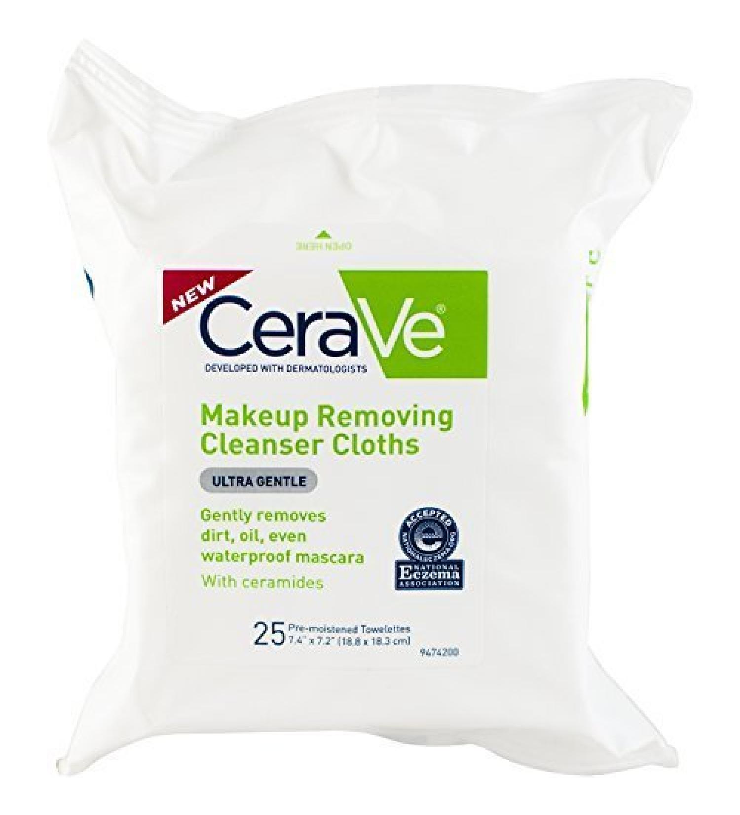 CeraVe Makeup Removing Cleanser Cloths 25 Count - Buy Packs and SAVE (Pack of 2)