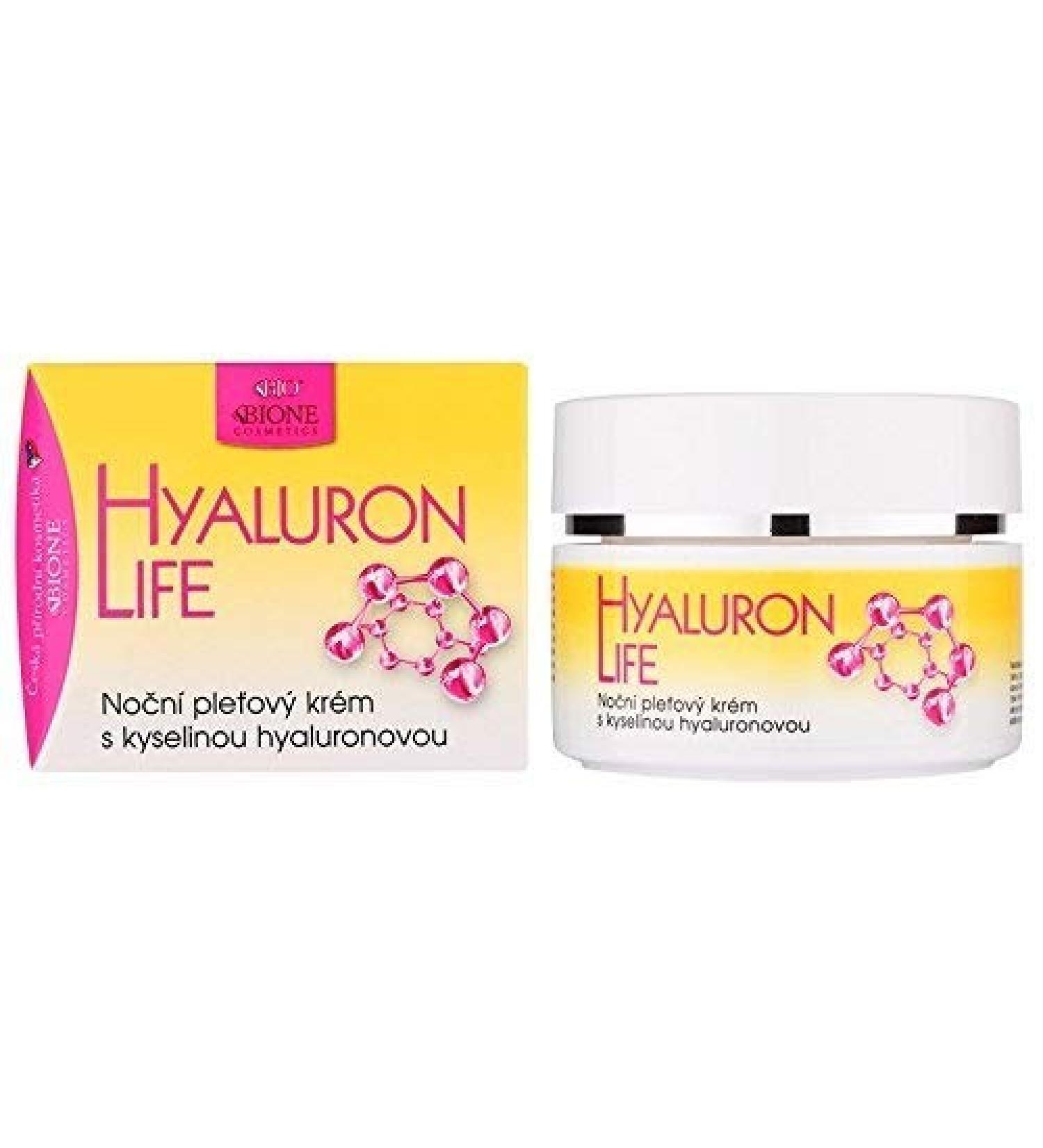 BIO HYALURON LIFE Night Face Cream with Hyaluronic Acid 50ml Made in Czech Republic