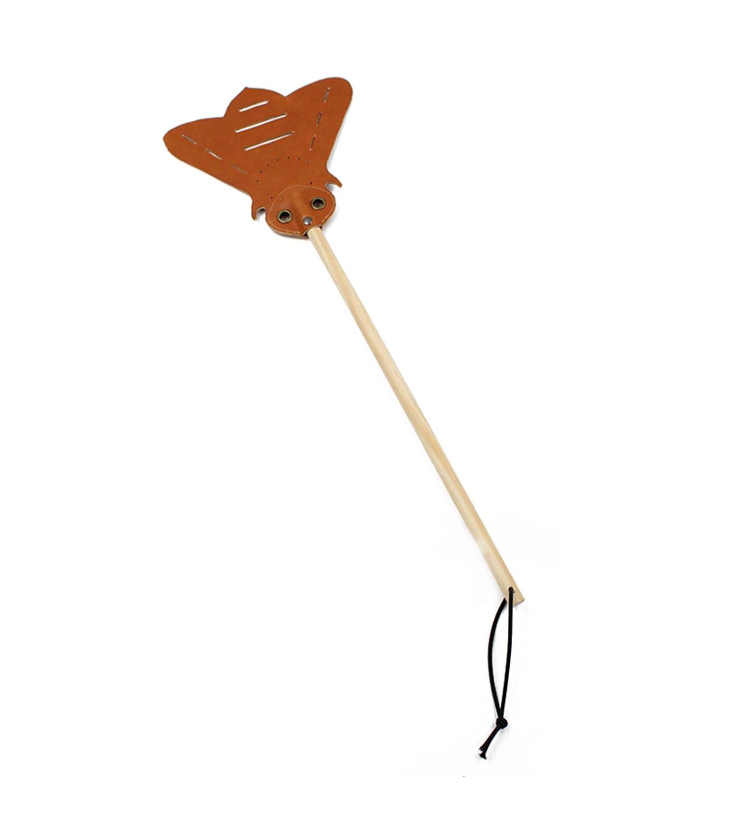 Fly Swatter Heavy Duty Edition Leather Bug Swatter Long Wooden Handle Smooth Surface Swatter Durable Long Handle House Wife Helper Convenient - Buy Online on GoSupps.com