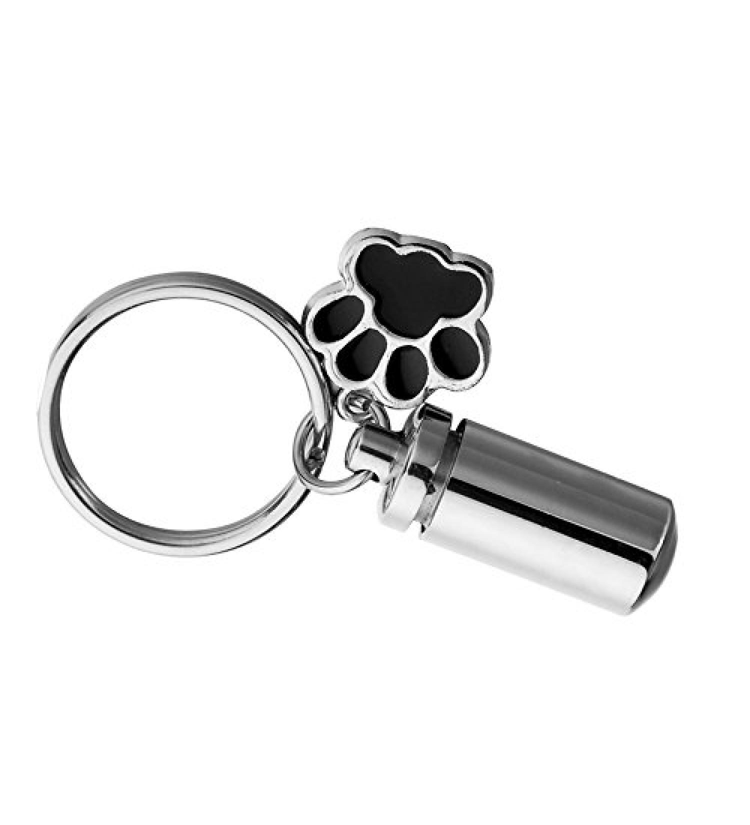 HooAMI Silver Tone Pet Dog Paw with Cylinder Cremation Urn Keychain Keepsake Memorial Ashes Jewelry 1pc Pet Paw - Buy Online on GoSupps.com