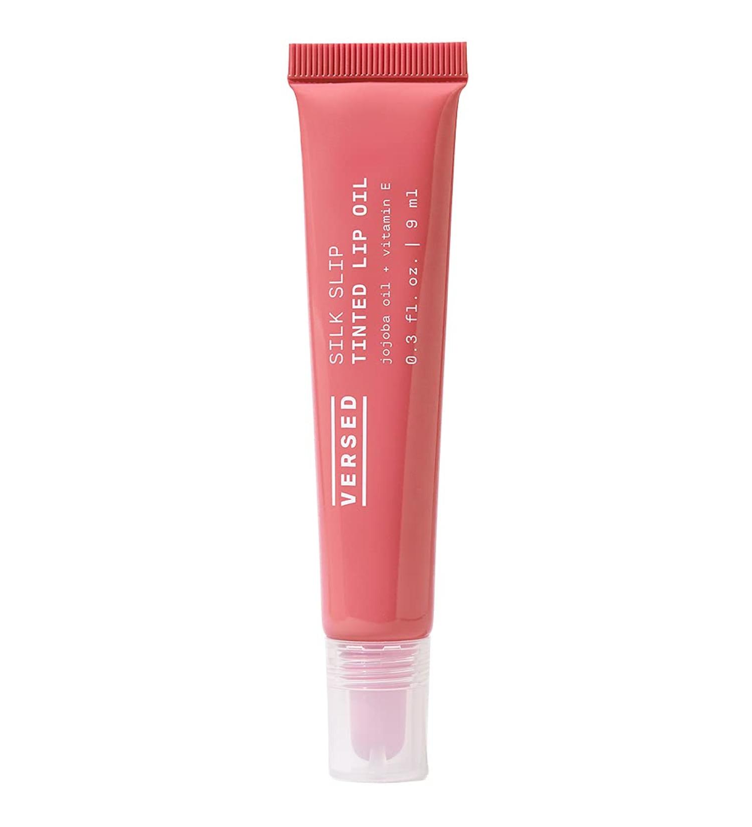 Versed Silk Slip Tinted Lip Oil - Sheer Pink Lip Tint Moisturizing Lip Care with Jojoba & Vitamin E Vegan Long-Lasting Hydration (0.3 oz - Buy Online on GoSupps.com