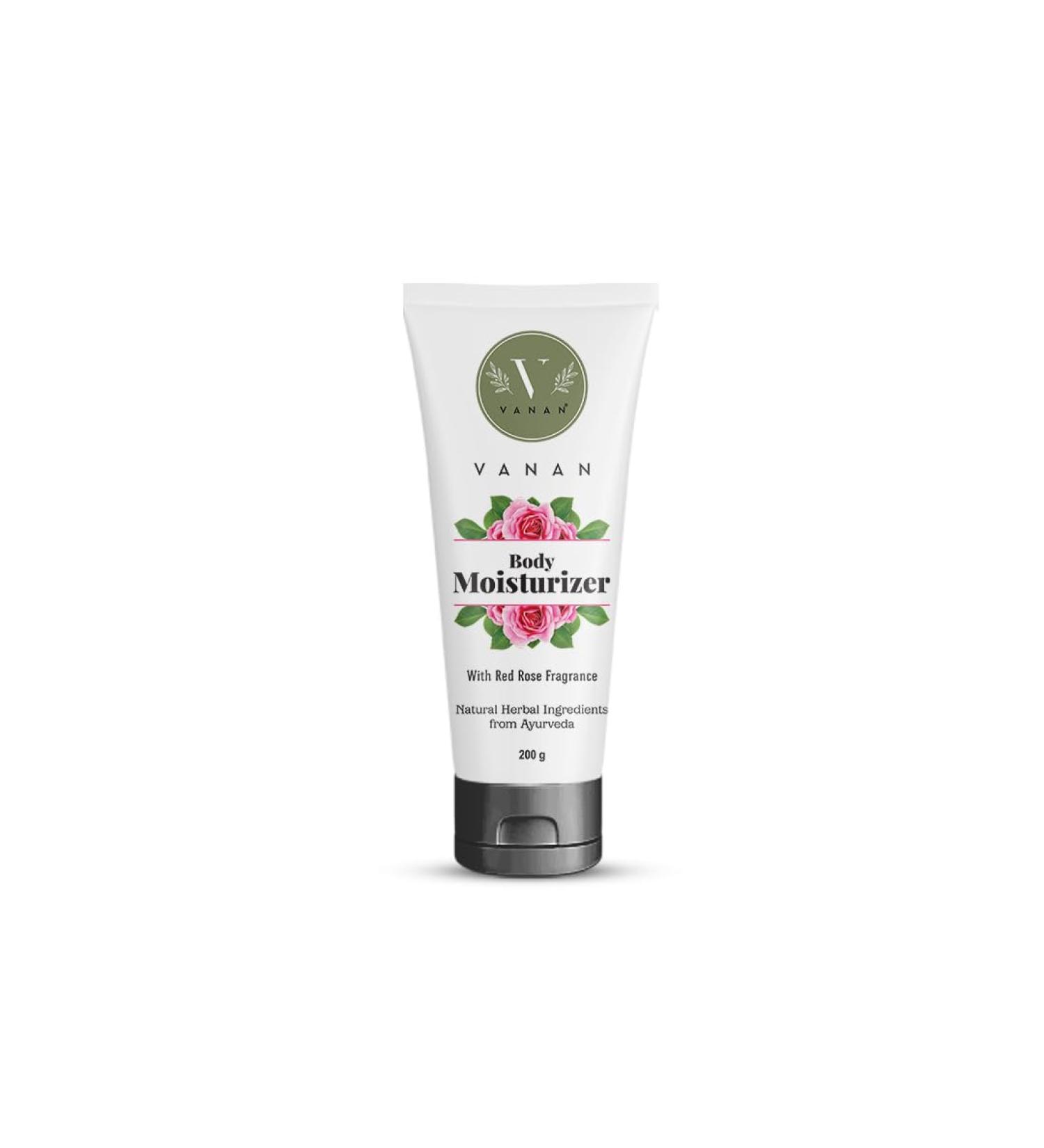 Vanan Body moisturizer with red rose fragrance and natural herbal ingredients from Ayurveda - Buy Online on GoSupps.com