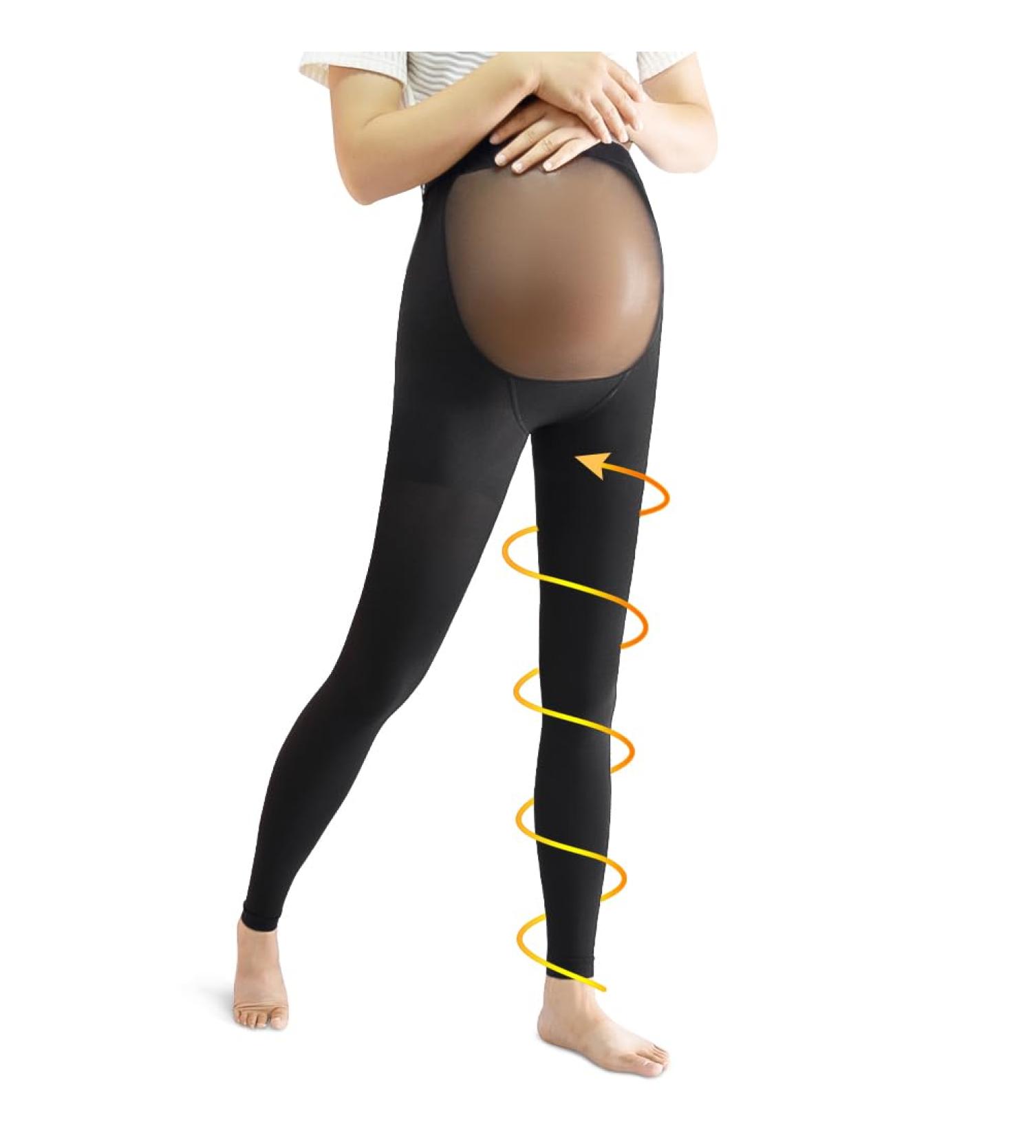 Maternity Medical Compression Tights 20-30mmHg by Beister | Pregnancy Legging with Abdominal Protection | Footless High Waist Pantyhose for Varicosity - Buy Online on GoSupps.com