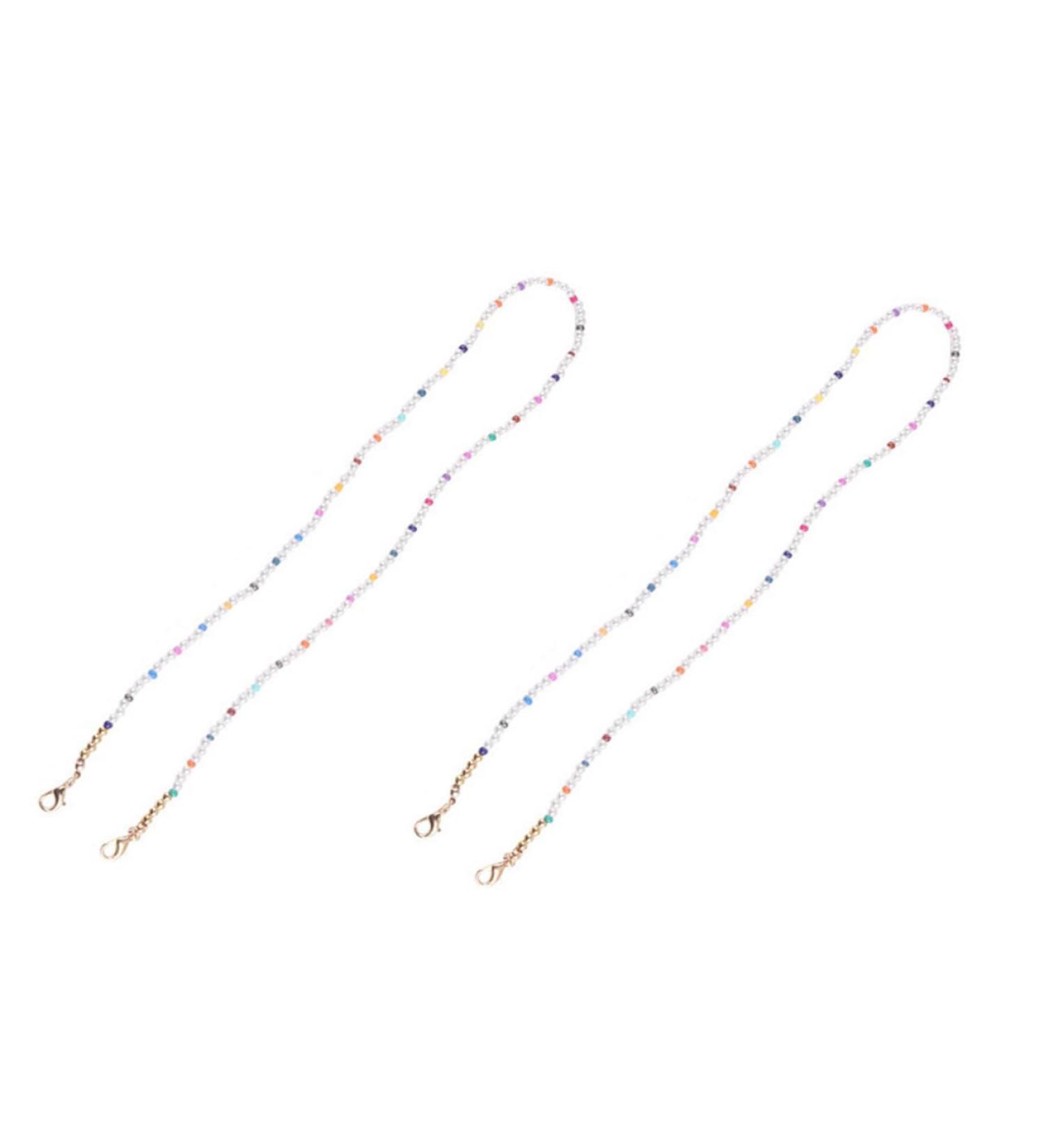 JECOMPRIS 2pcs Non-Slip Pearl Chain Lanyard for Mask & Glasses - Kid-Friendly Shot Glass Holder - Buy Online on GoSupps.com