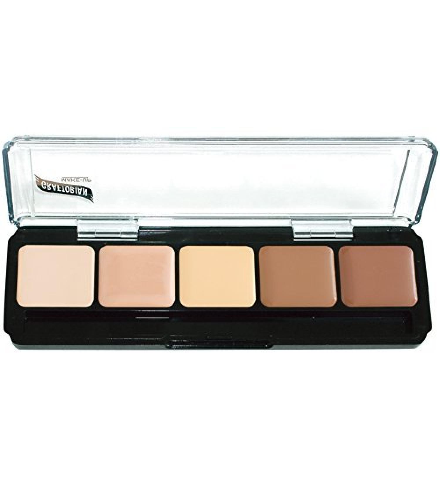 Graftobian HD Glamour Cr me Foundation Palette - Highlight & Contour Light | 5 Color Cream Makeup Palette for Full Coverage and Definition - Light Skin Tones - Buy Online on GoSupps.com