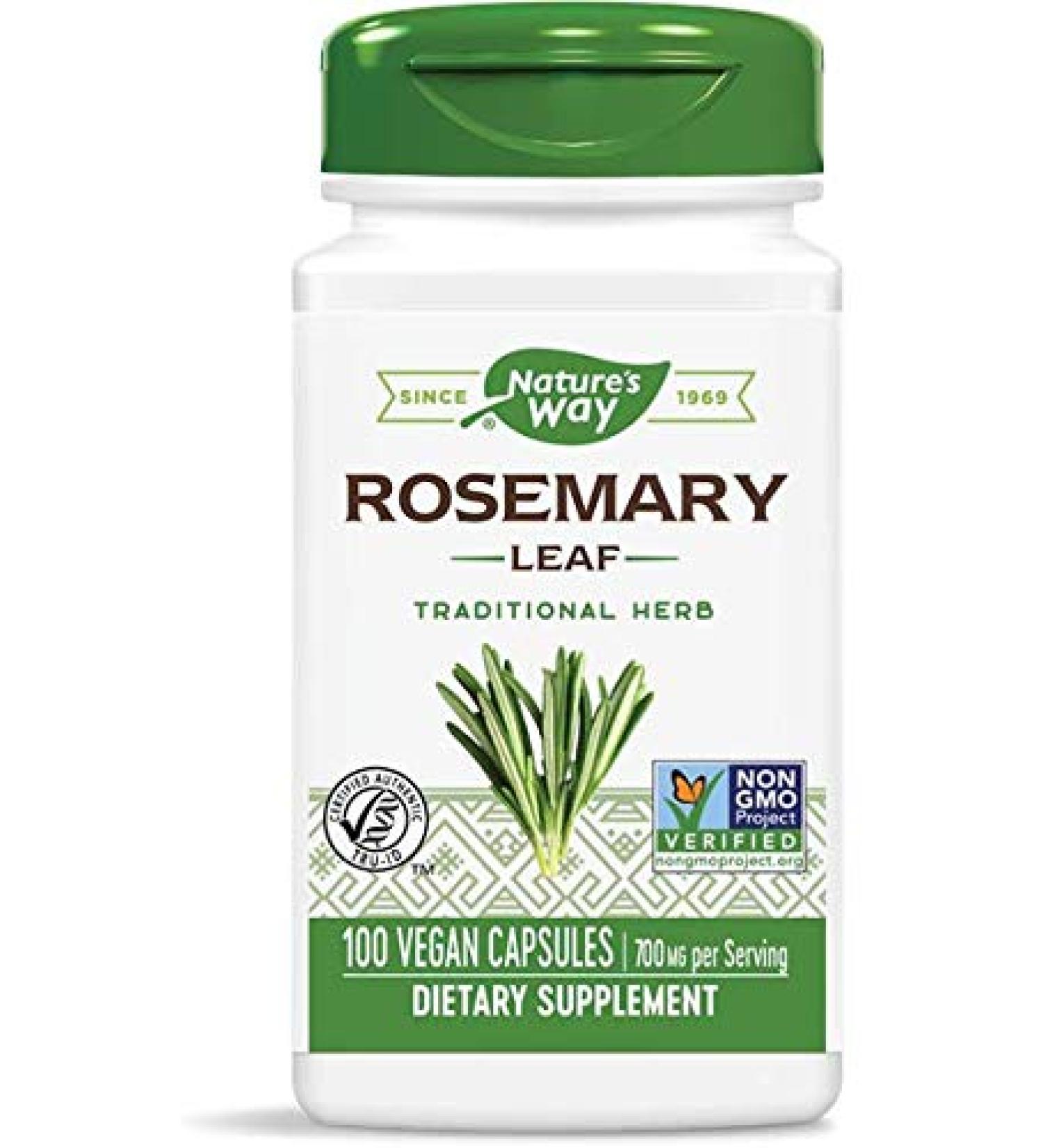 Nature's Way Rosemary Leaf 700 mg - 100 Vegan Capsules for Natural Wellness - Buy Online on GoSupps.com