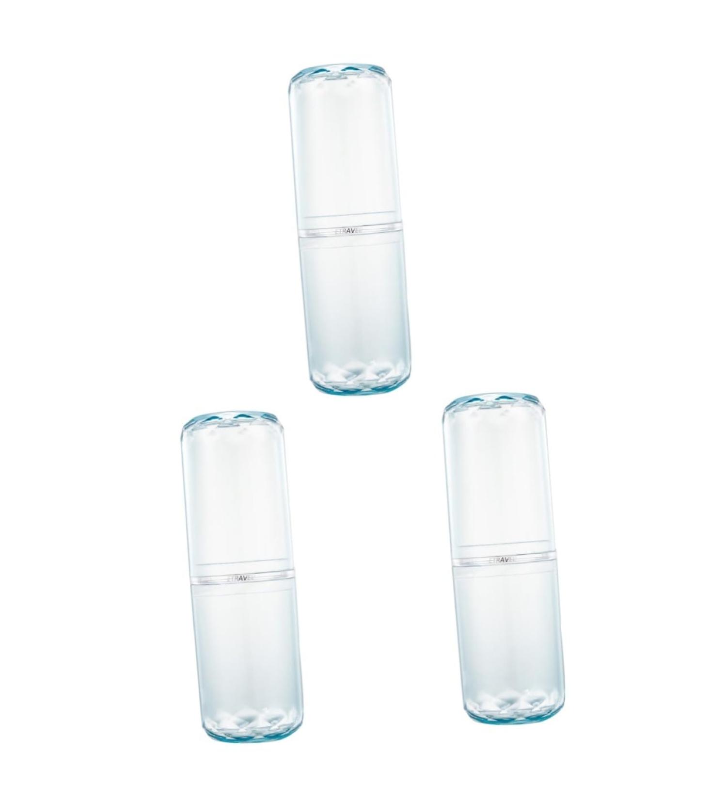 Tovinanna 3-Piece Travel Toothbrush Set - Wash-Up Cup & Toothpaste Holder - Portable Blue Toothbrush Case | 20.8x6.8cm - Buy Online on GoSupps.com