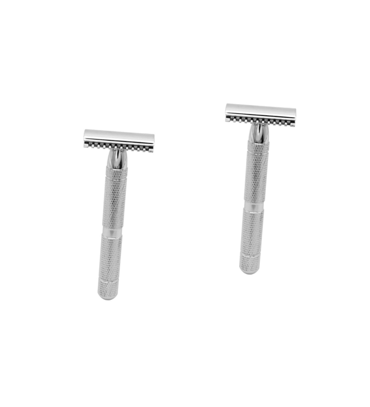 Frcolor 2-Pack Men's Wooden Razor Set - Premium Steel Double Edge Shavers for an Effortless Shave - Buy Online on GoSupps.com
