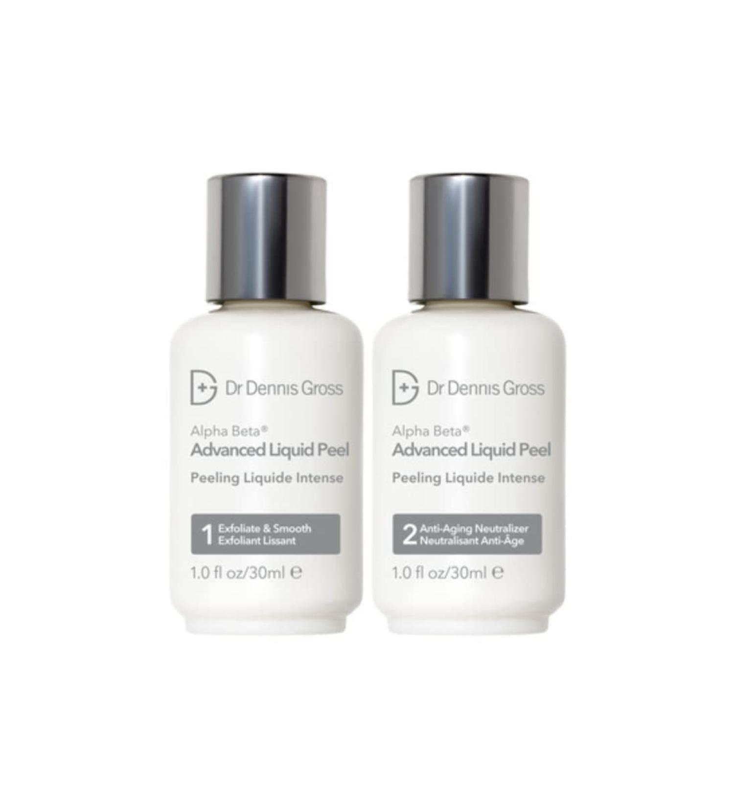 Dr. Dennis Gross Alpha Beta Advanced Liquid Peel: for Extremely Dull Uneven Skin Tone and Texture Pronounced Wrinkles Enlarged Pores and Rough Skin (2 Step 1 fl oz each)