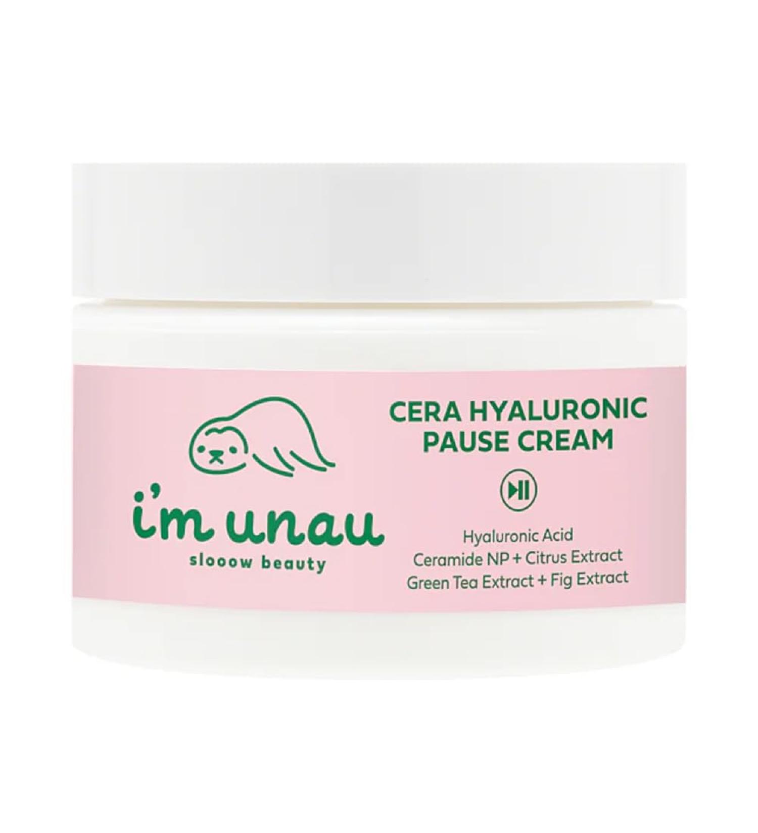 I'm unau Cera Hyaluronic Pause Cream 1.69 ounce 50ml - Ceramide Moisturizer with 10 Types Hyaluronic Acid Vegan Hydrating & Soothing Face Cream 1.69 Ounce (Pack of 1)