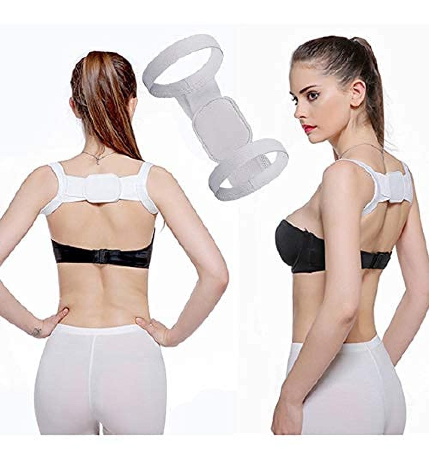 Posture Corrector Adjustable Clavicle Men Woemen Upper Back Brace Shoulder Lumbar Support Belt Corset (Black XL) Better life White M - Buy Online on GoSupps.com