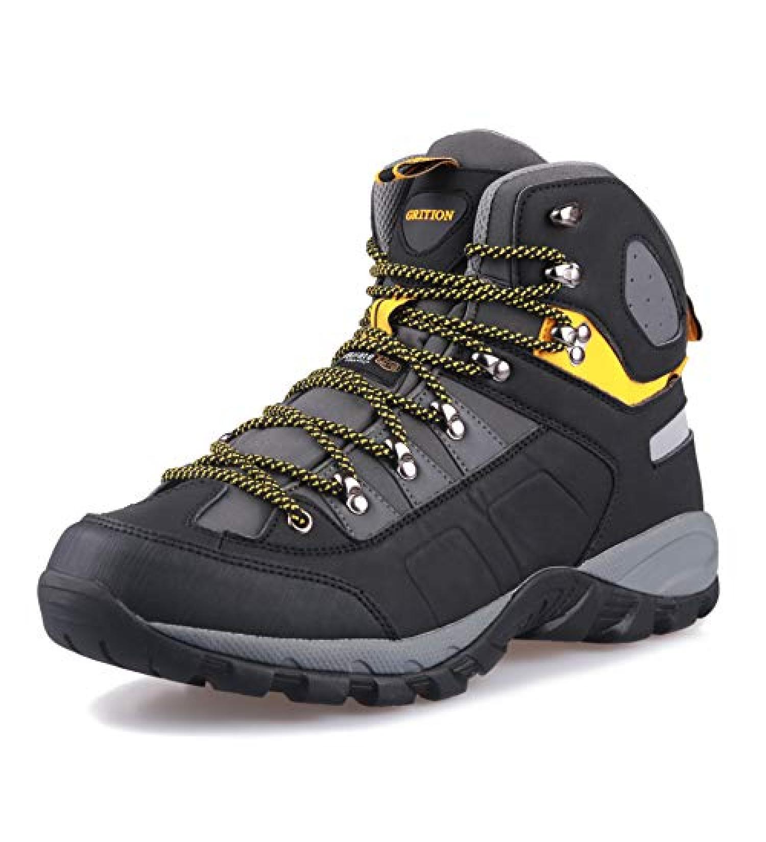 GRITION Men's Waterproof Hiking Boots - Lightweight Ankle High Outdoor Shoes 10.5 Yellow - Buy Online on GoSupps.com
