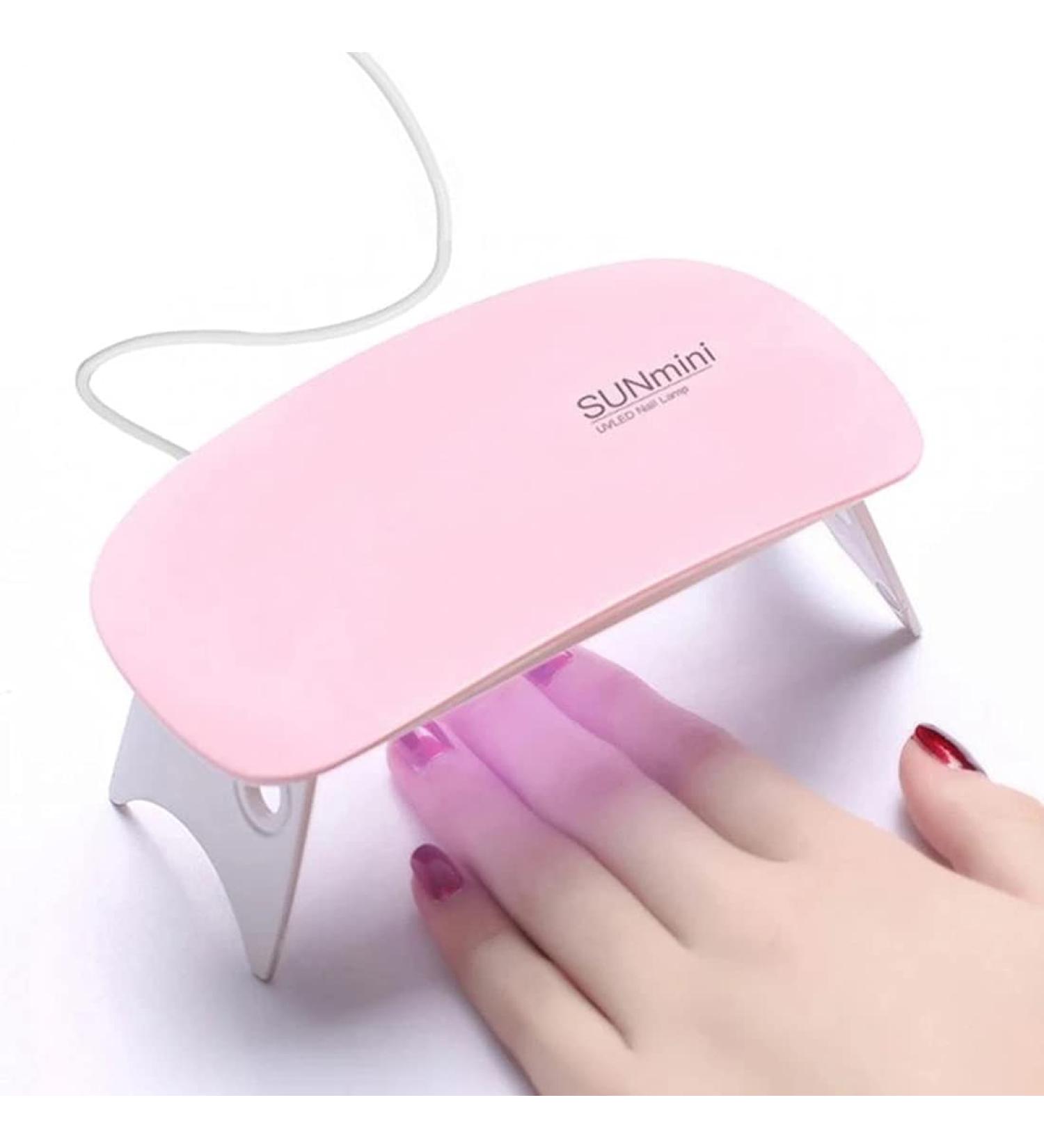 BAQI Mini UV LED Nail Lamp - Portable 6W USB Nail Dryer for Gel Polish - Pink Mouse Shape Pocket Nail Art Tool for Home and Salon Use - Buy Online on GoSupps.com