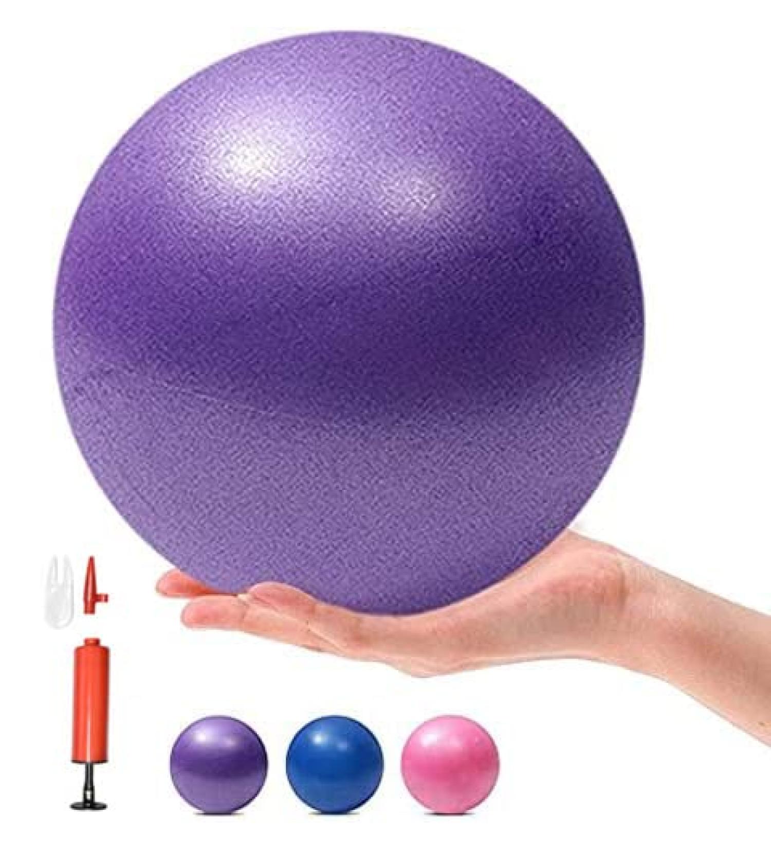MOMPLUS 6-Inch Mini Yoga Ball for Home Exercise - Purple Small Bender for Stability Training and Physical Therapy - Includes Pump - Buy Online on GoSupps.com